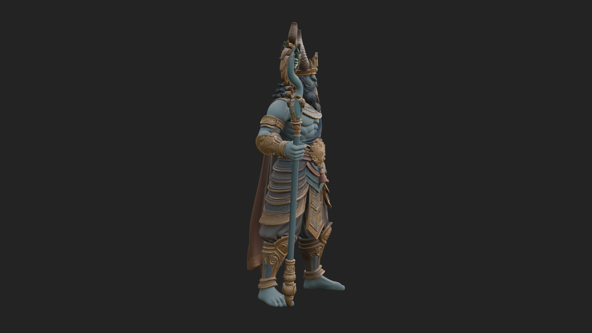 Crowned Jade Deity Statue Design 8 3D Print Model 3D Model