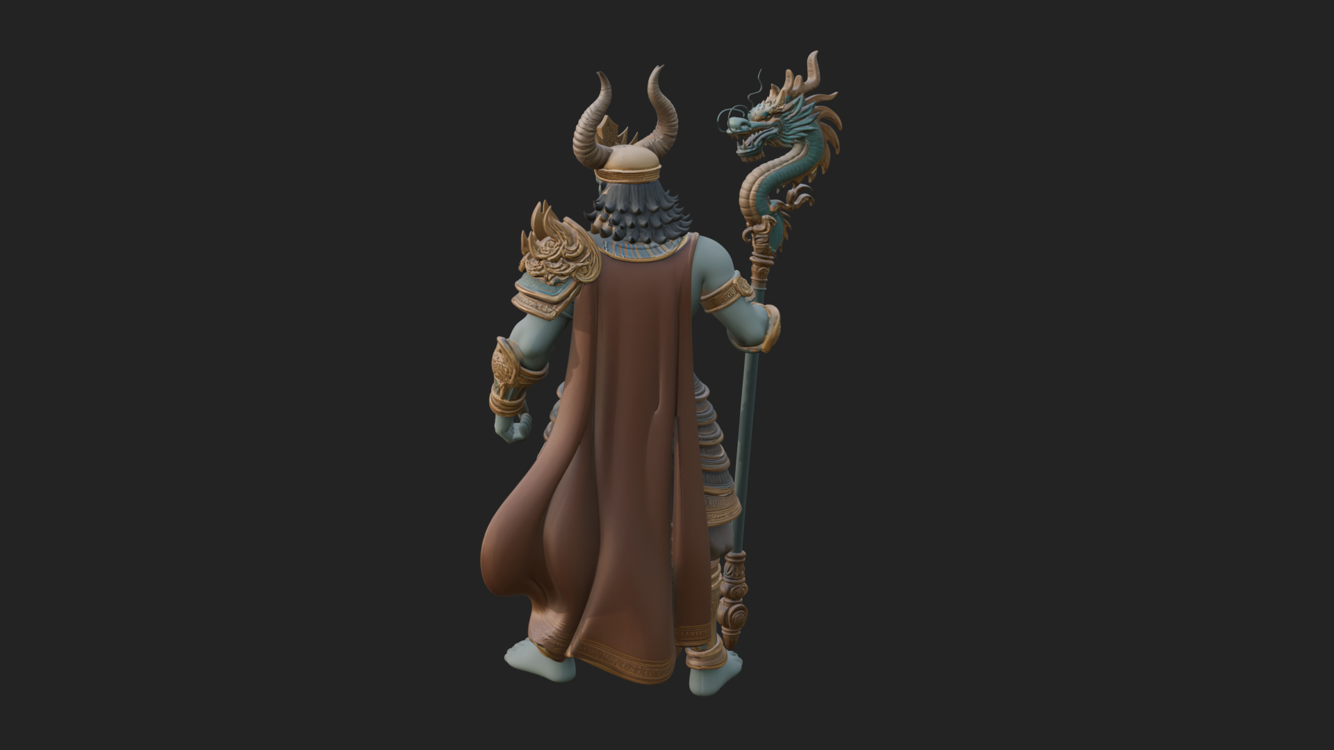 Crowned Jade Deity Statue Design 8 3D Print Model 3D Model