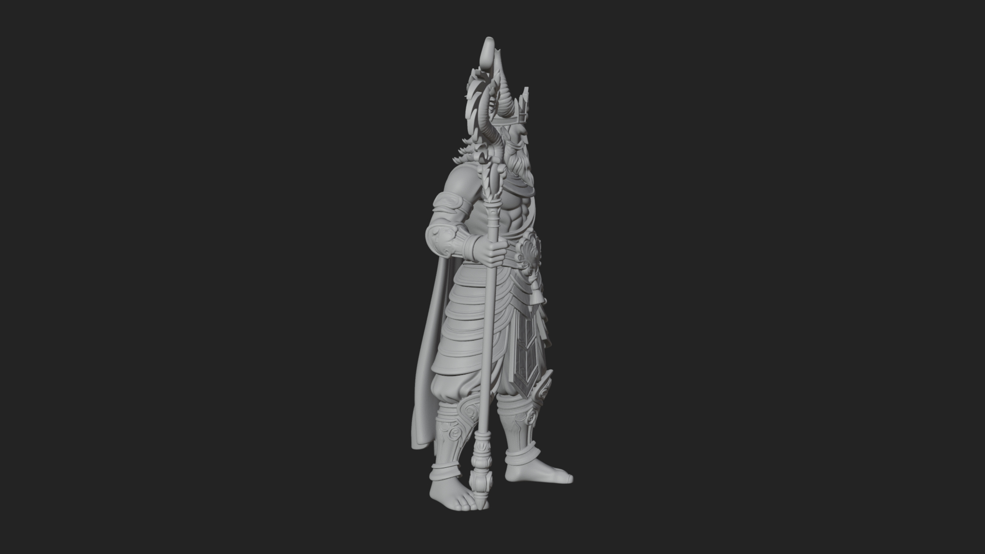 Crowned Jade Deity Statue Design 8 3D Print Model 3D Model