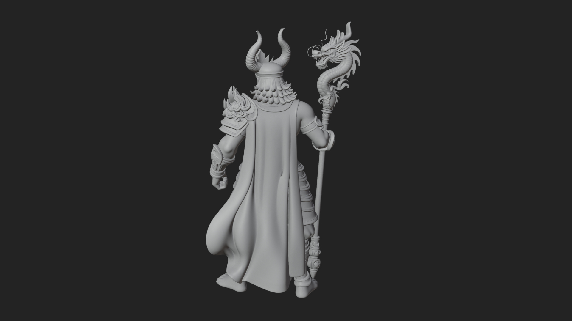 Crowned Jade Deity Statue Design 8 3D Print Model 3D Model