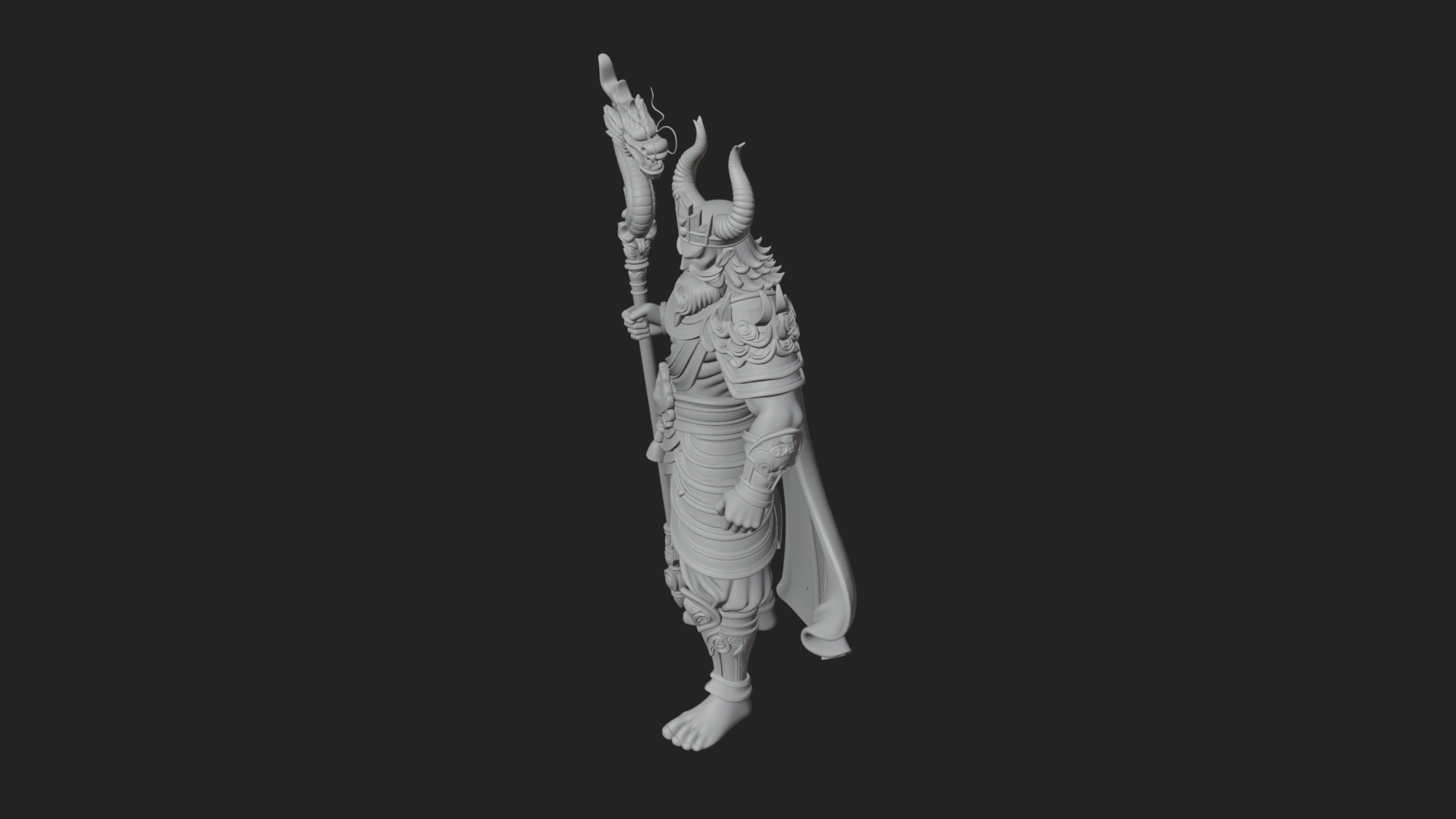 Crowned Jade Deity Statue Design 8 3D Print Model 3D Model