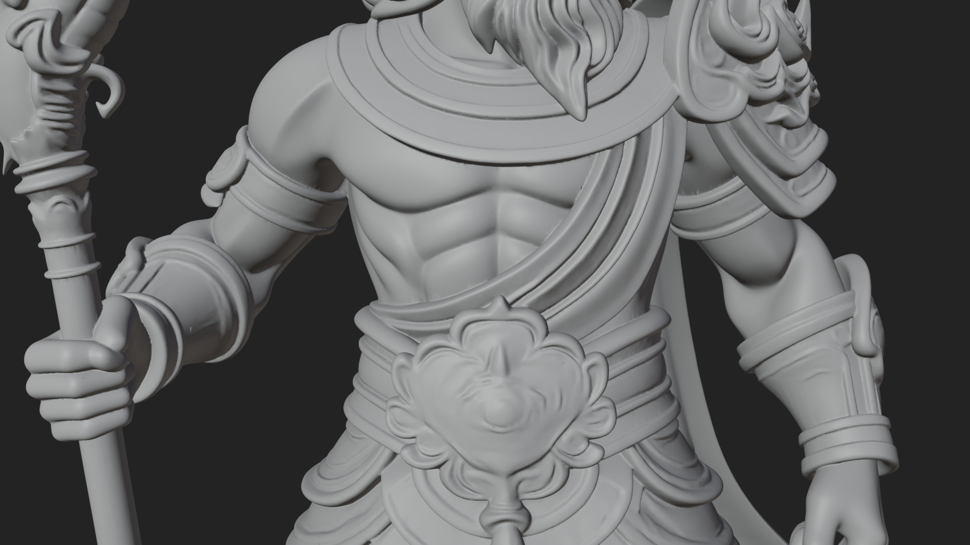 Crowned Jade Deity Statue Design 8 3D Print Model 3D Model