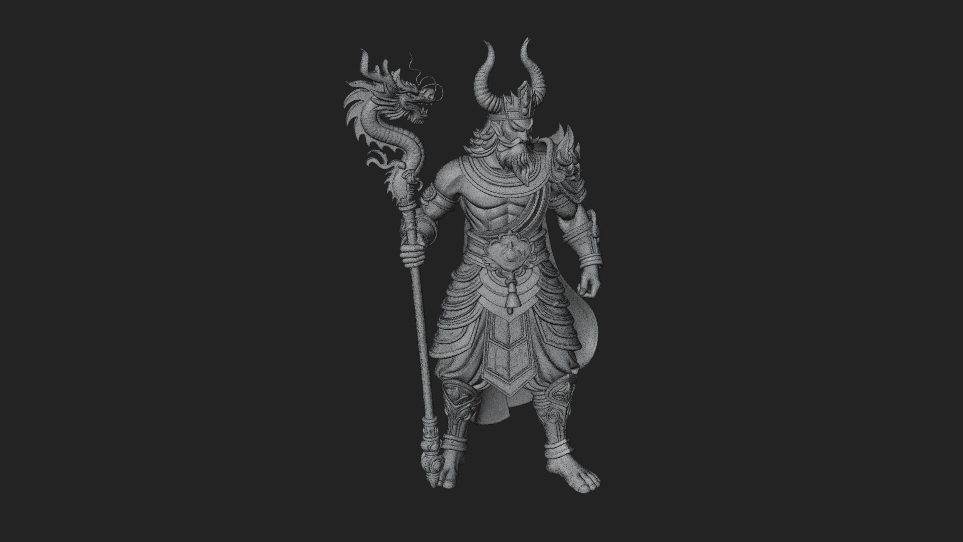 Crowned Jade Deity Statue Design 8 3D Print Model 3D Model