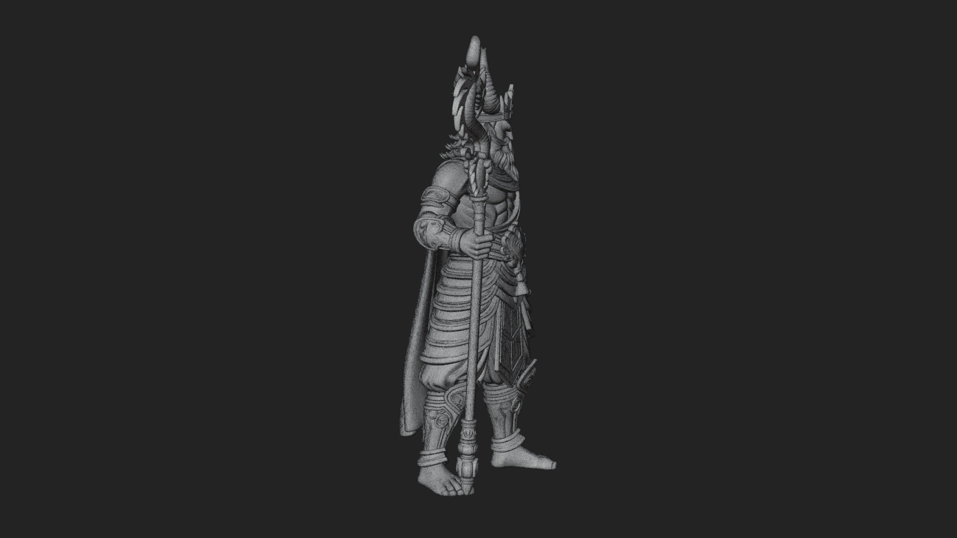 Crowned Jade Deity Statue Design 8 3D Print Model 3D Model
