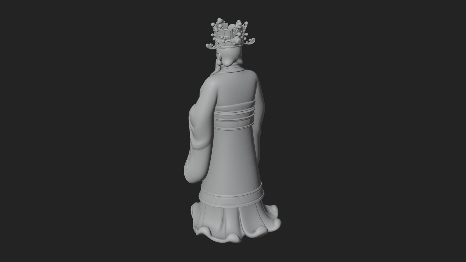 Crowned Jade Deity Statue Design 9 3D Print Model 3D Model