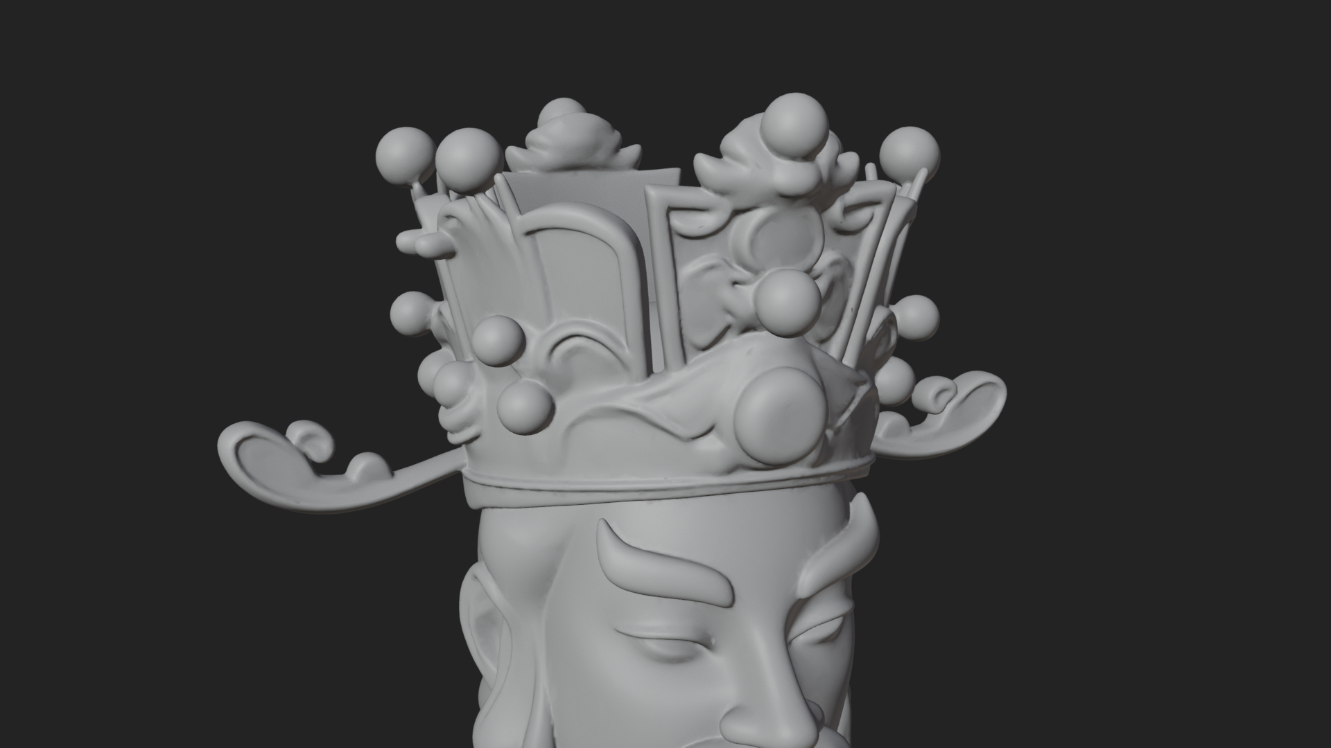 Crowned Jade Deity Statue Design 9 3D Print Model 3D Model
