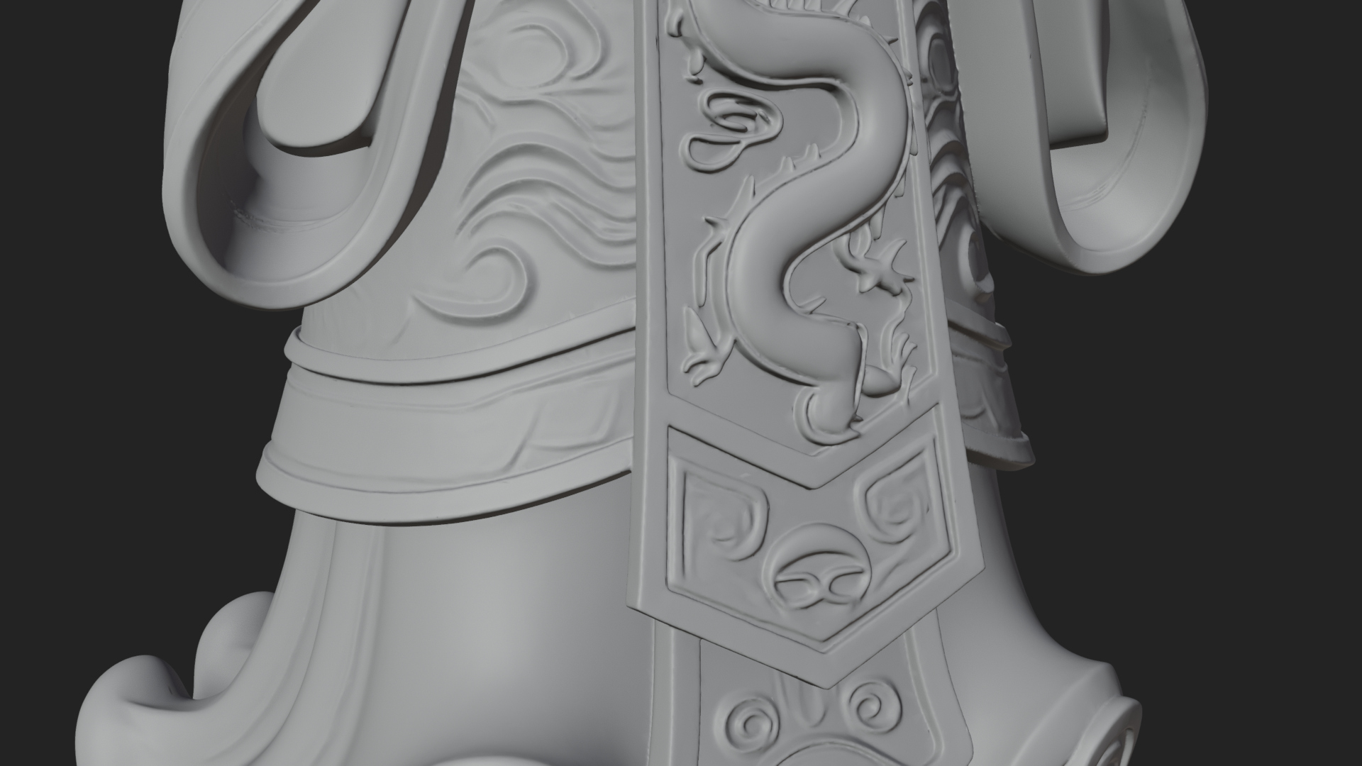 Crowned Jade Deity Statue Design 9 3D Print Model 3D Model