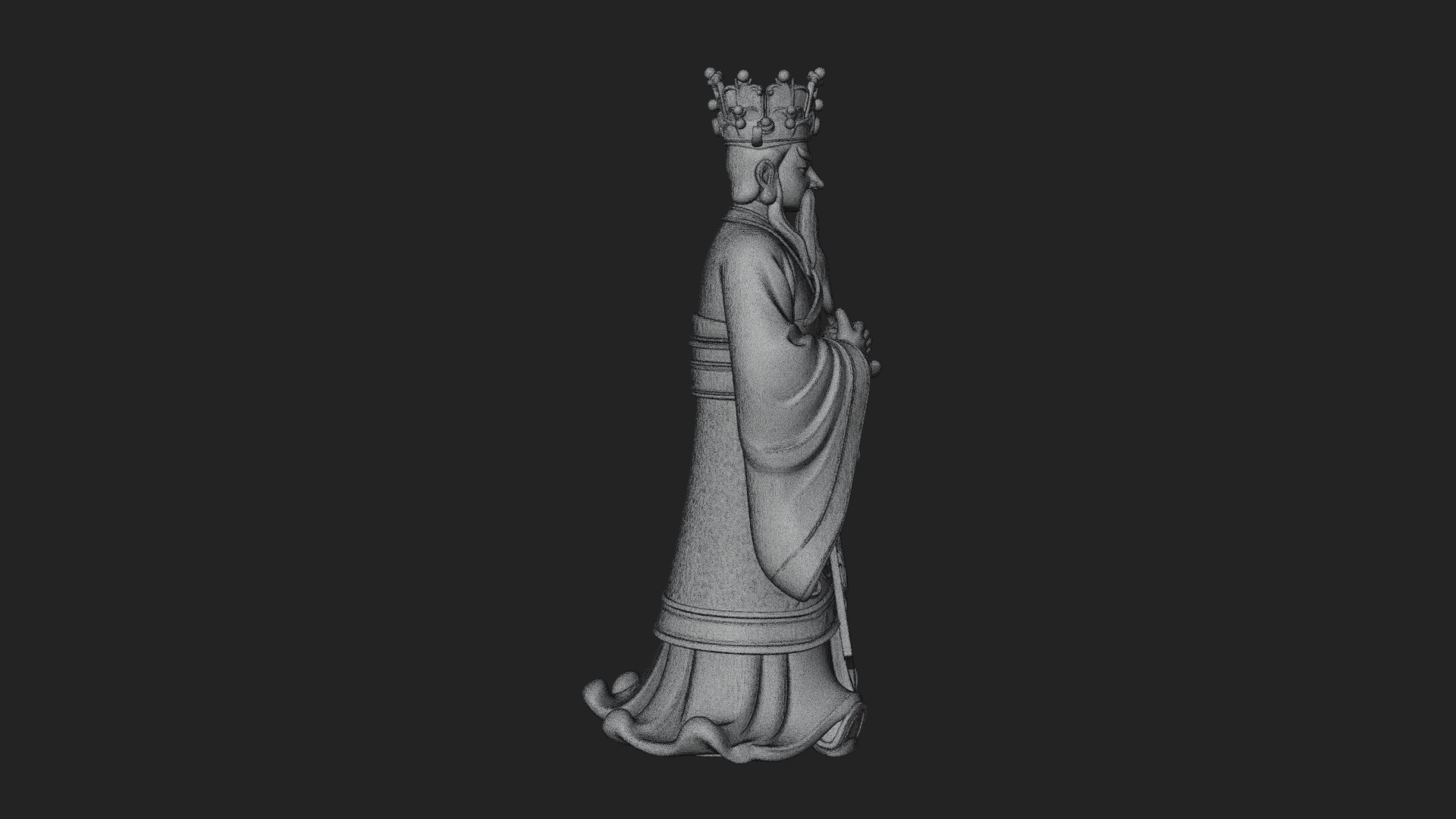 Crowned Jade Deity Statue Design 9 3D Print Model 3D Model