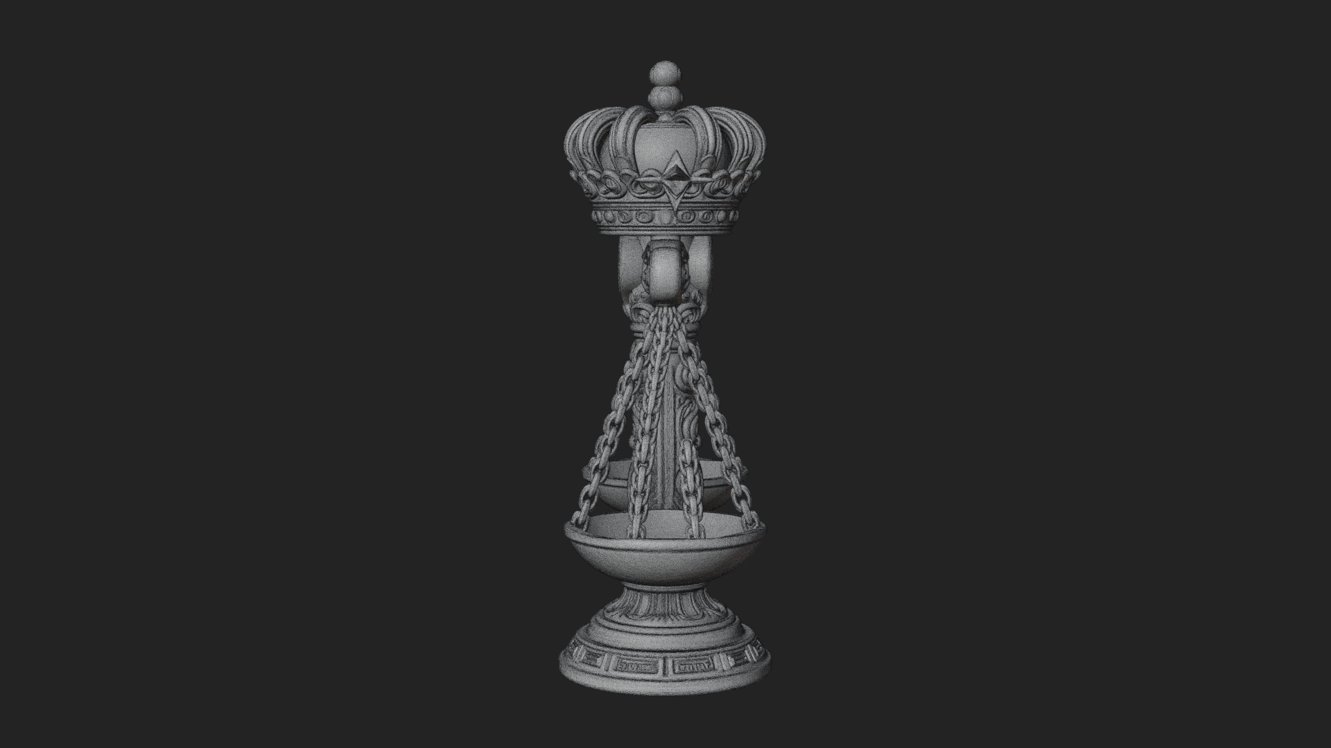 Crowned Justice Scales Model Design 3 3D Print Model 3D Model