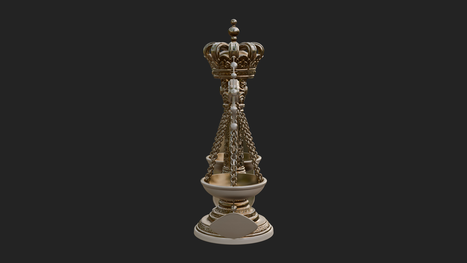 Crowned Justice Scales Model Design 4 3D Print Model 3D Model