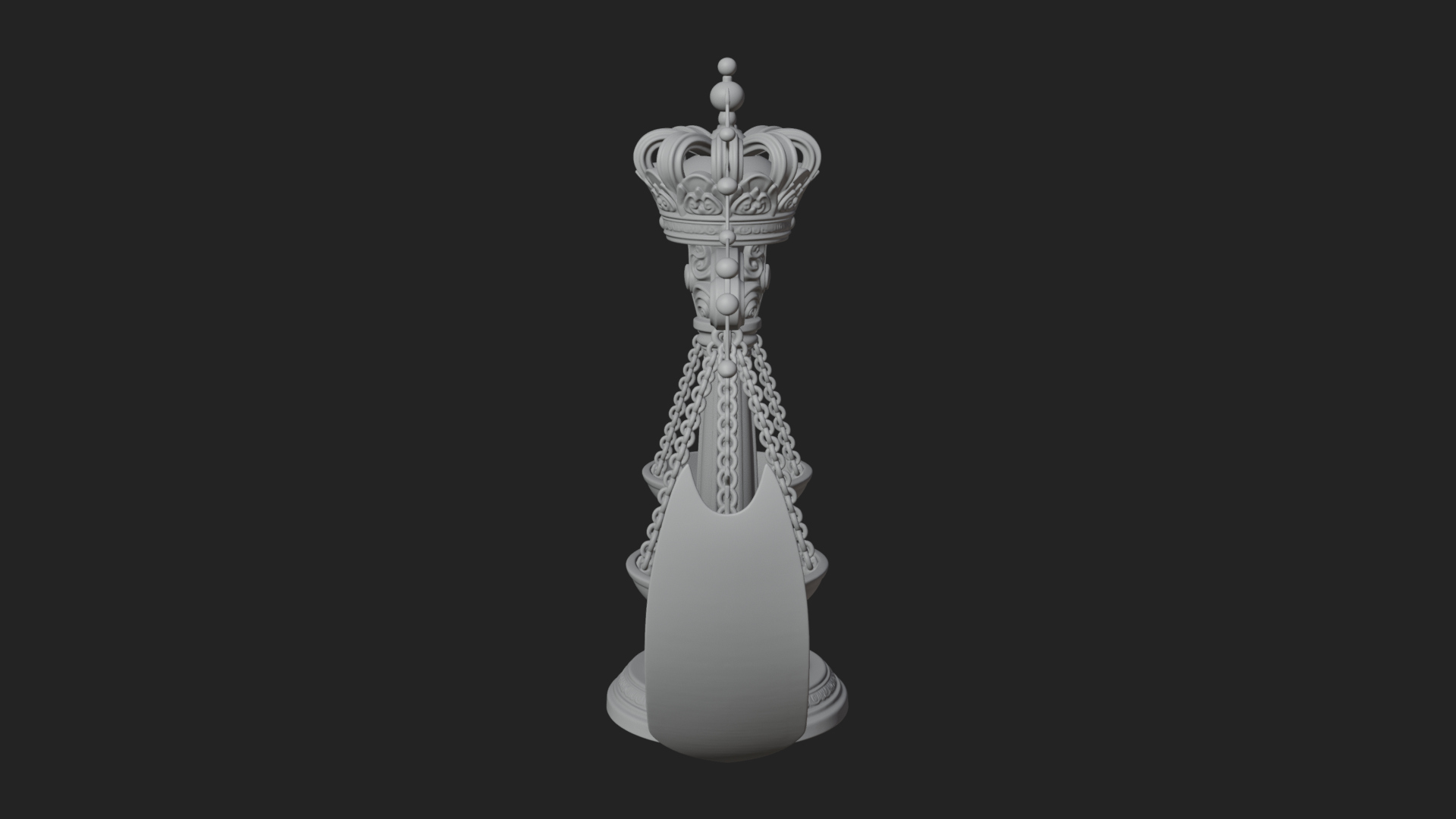 Crowned Justice Scales Model Design 4 3D Print Model 3D Model