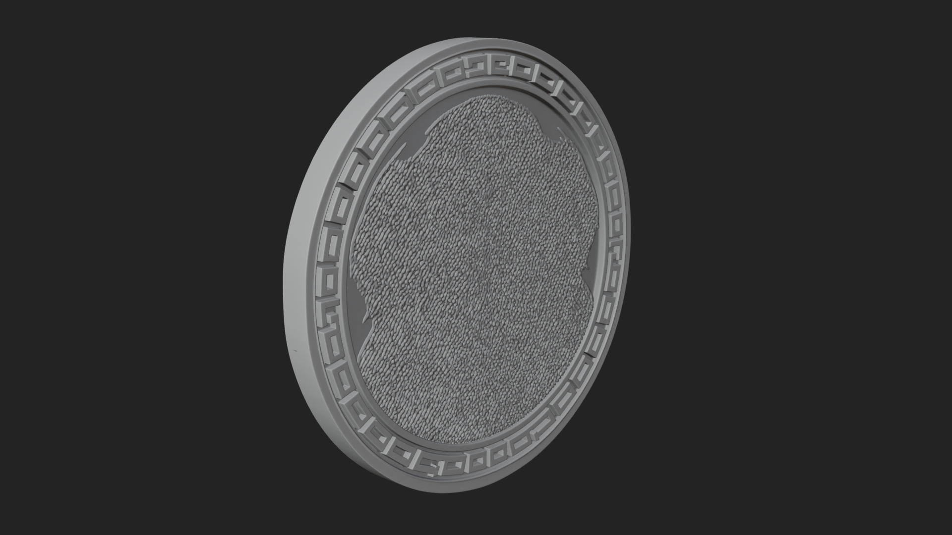 Crowned King Oval Relief Plaque Design 3 3D Print Model 3D Model