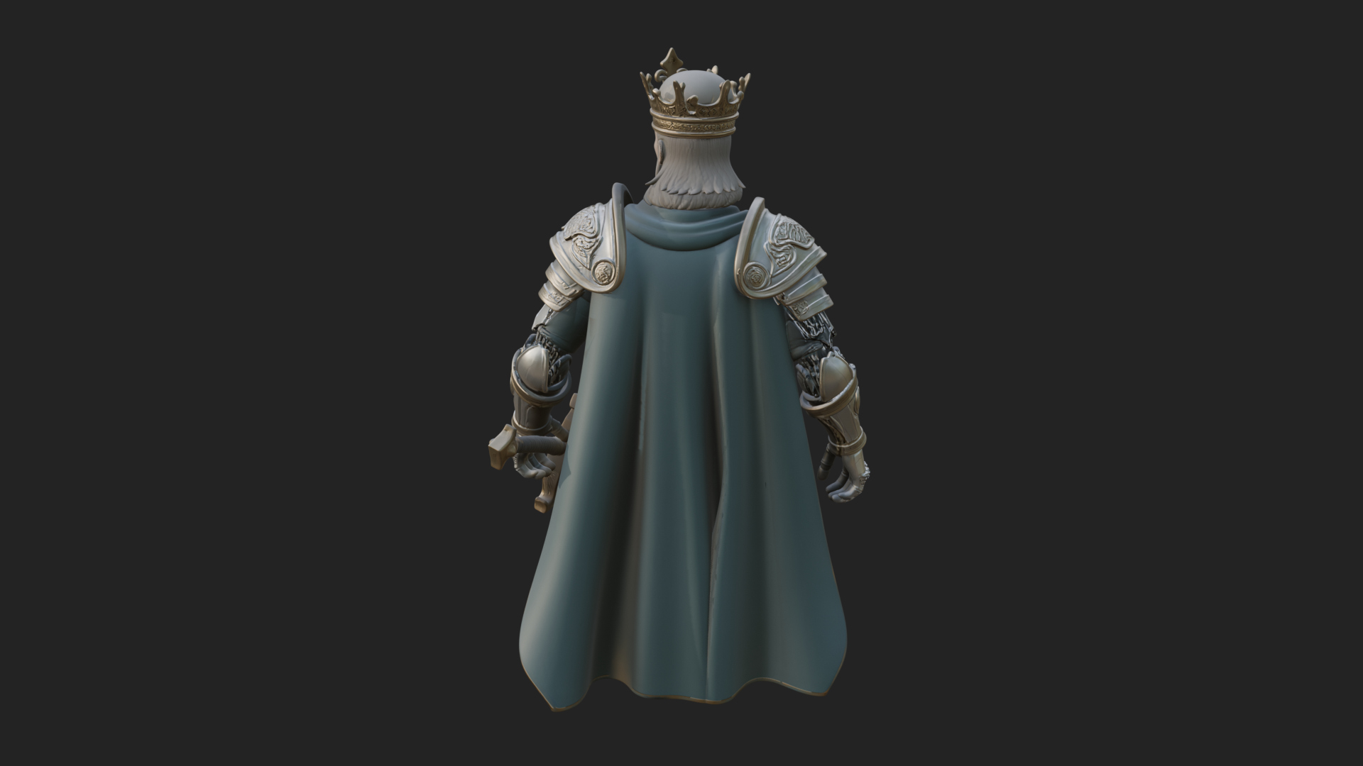 Crowned Knight King Statue Design 10 3D Print Model 3D Model