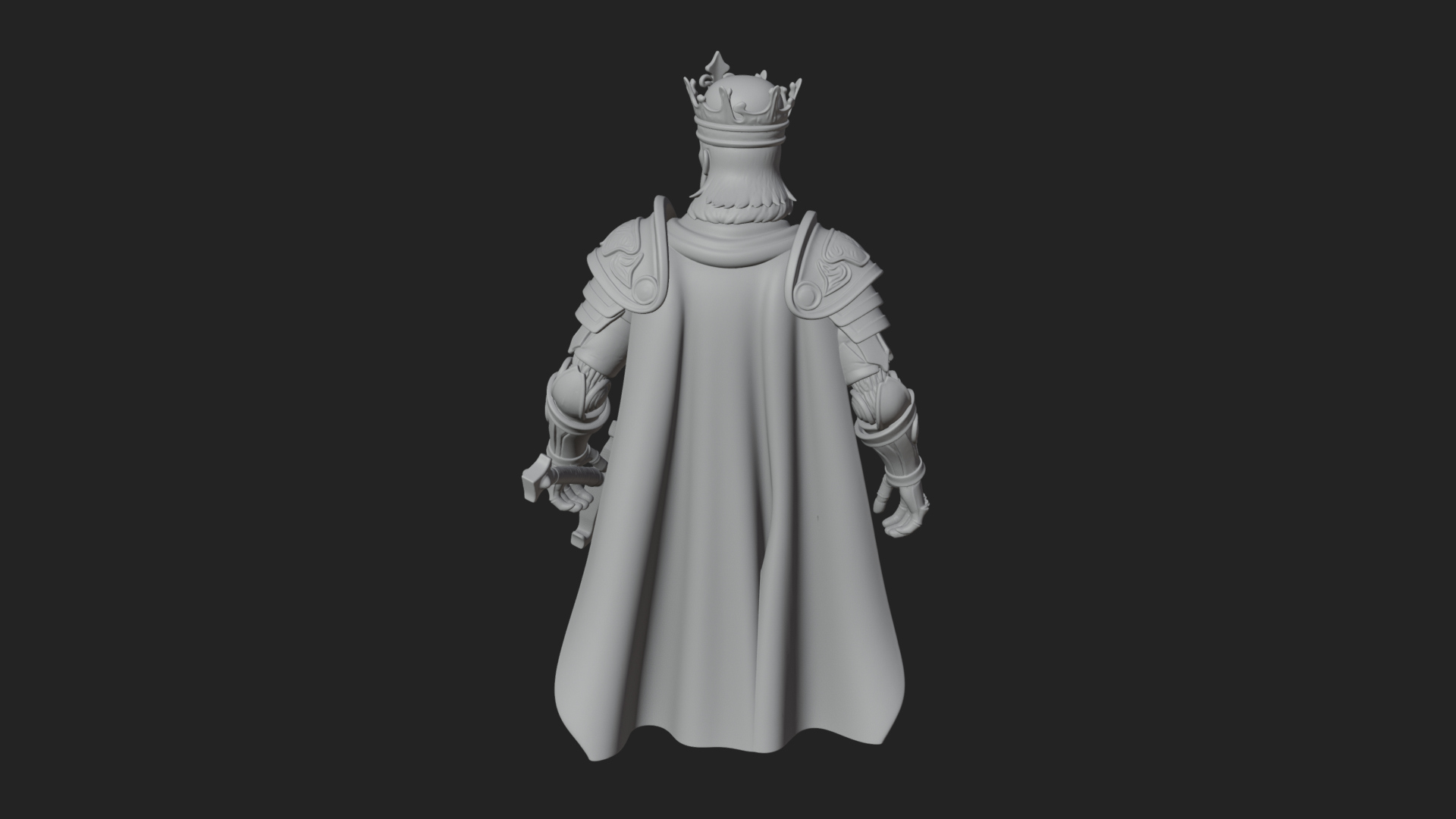Crowned Knight King Statue Design 10 3D Print Model 3D Model