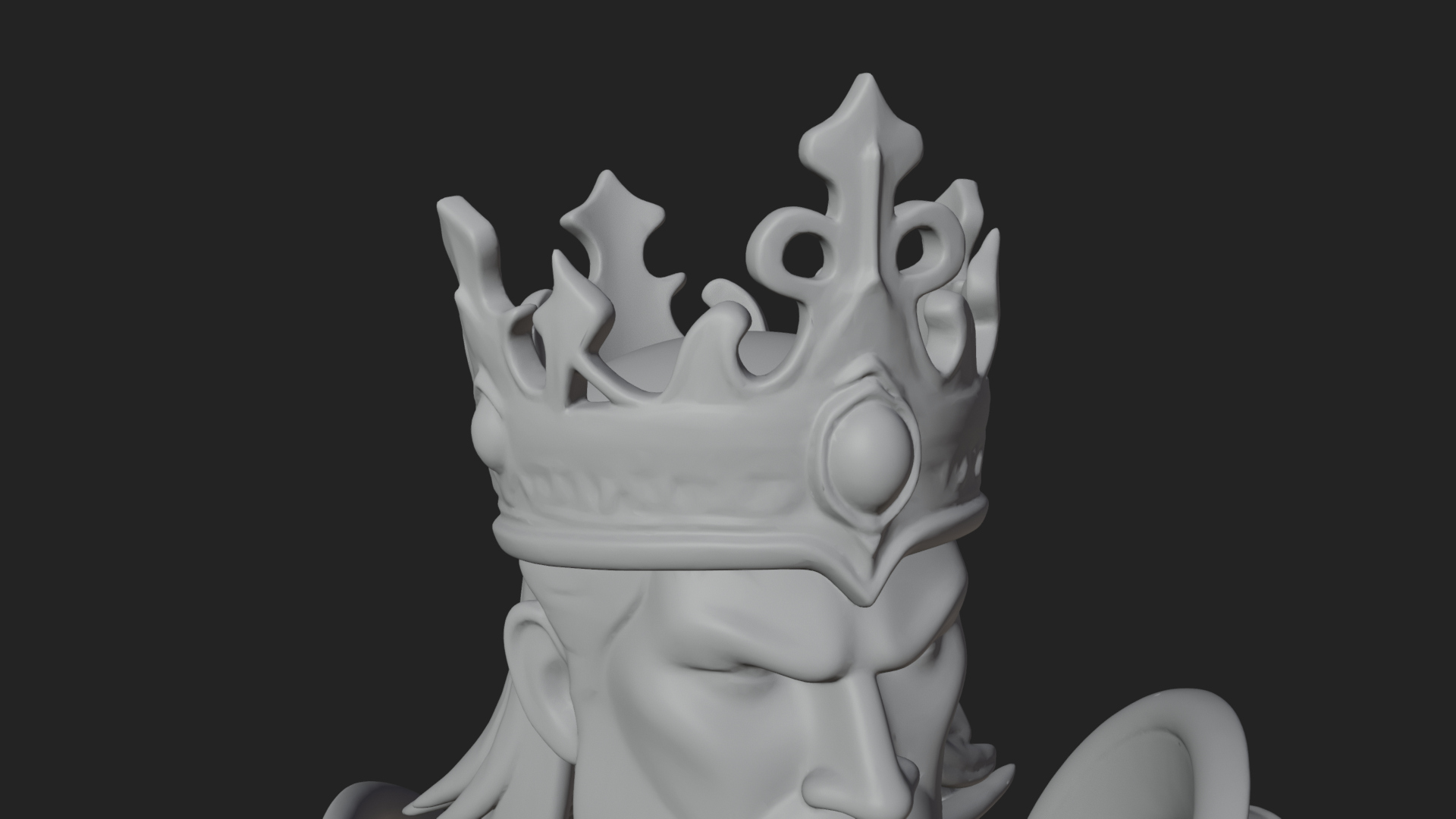 Crowned Knight King Statue Design 11 3D Print Model 3D Model
