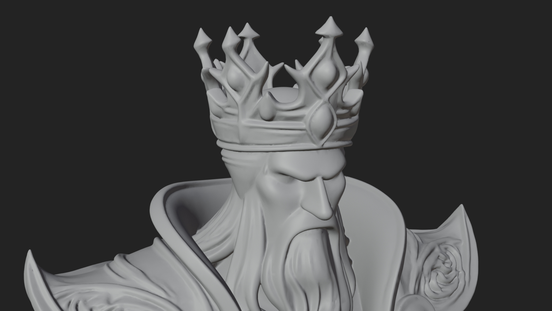 Crowned Knight King Statue Design 12 3D Print Model 3D Model