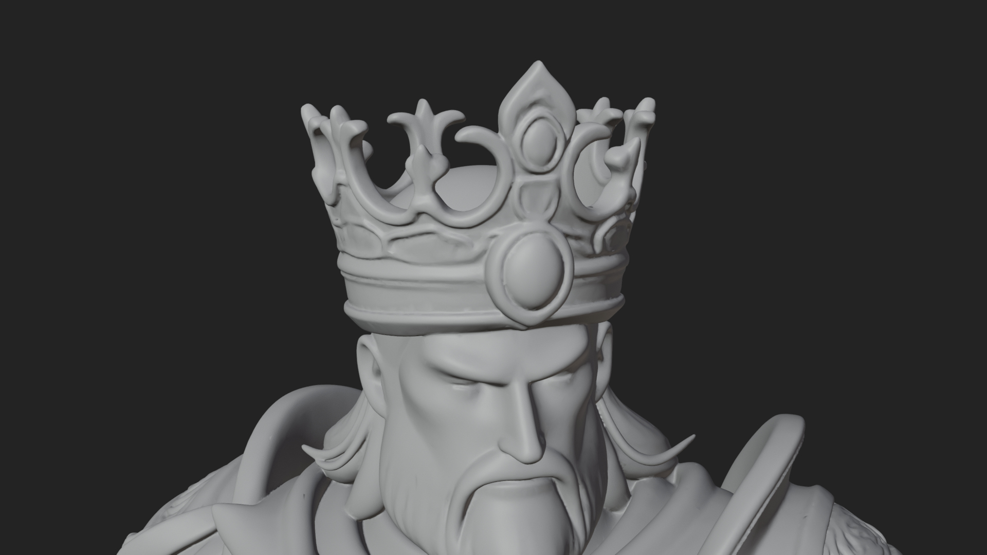 Crowned Knight King Statue Design 13 3D Print Model 3D Model