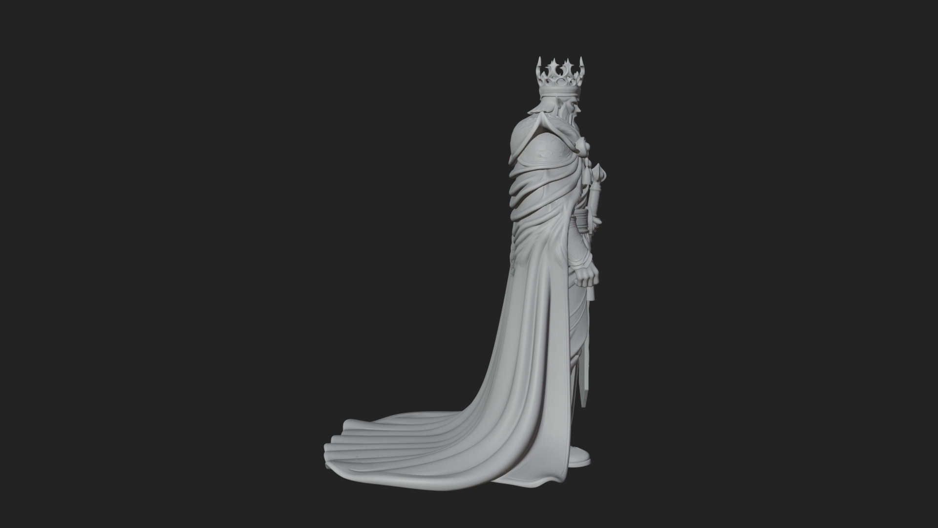 Crowned Knight King Statue Design 5 3D Print Model 3D Model