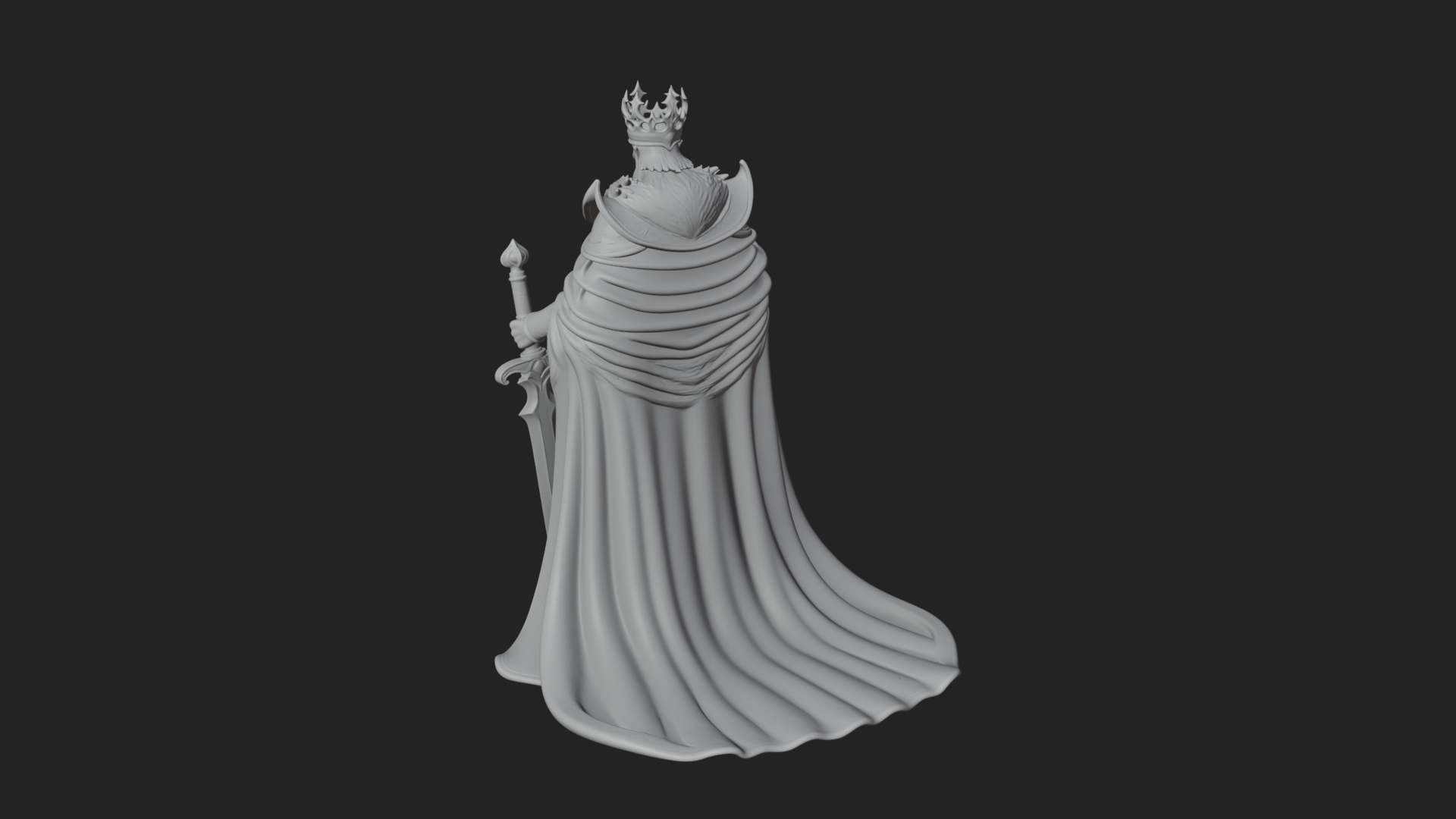 Crowned Knight King Statue Design 5 3D Print Model 3D Model