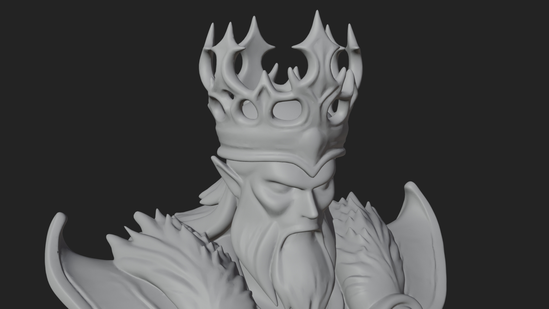 Crowned Knight King Statue Design 5 3D Print Model 3D Model