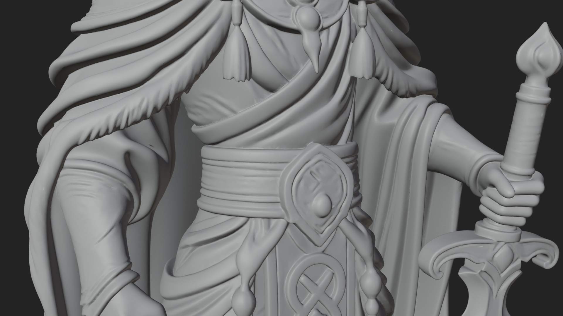 Crowned Knight King Statue Design 5 3D Print Model 3D Model