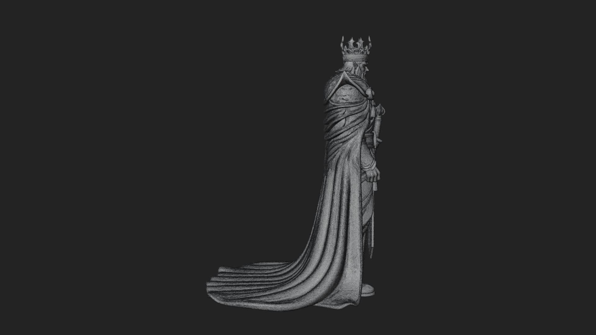 Crowned Knight King Statue Design 5 3D Print Model 3D Model