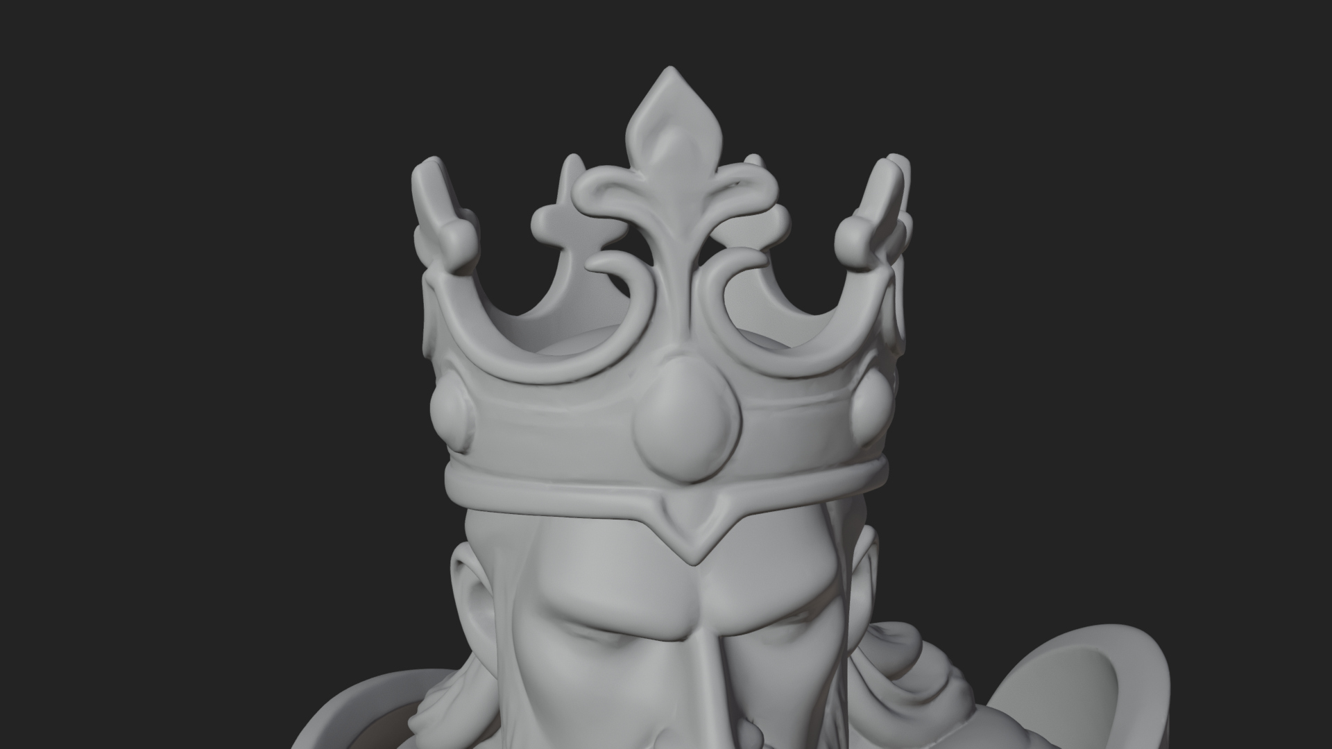 Crowned Knight King Statue Design 6 3D Print Model 3D Model