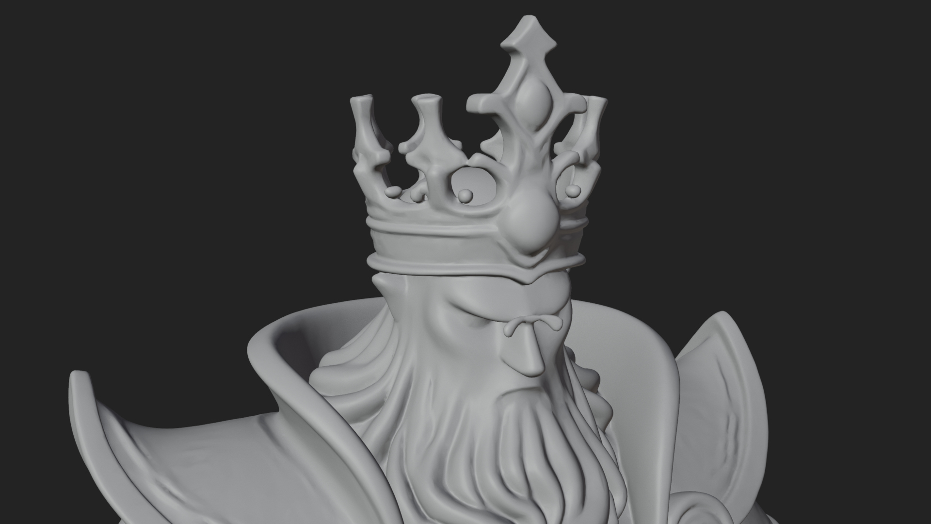 Crowned Knight King Statue Design 7 3D Print Model 3D Model