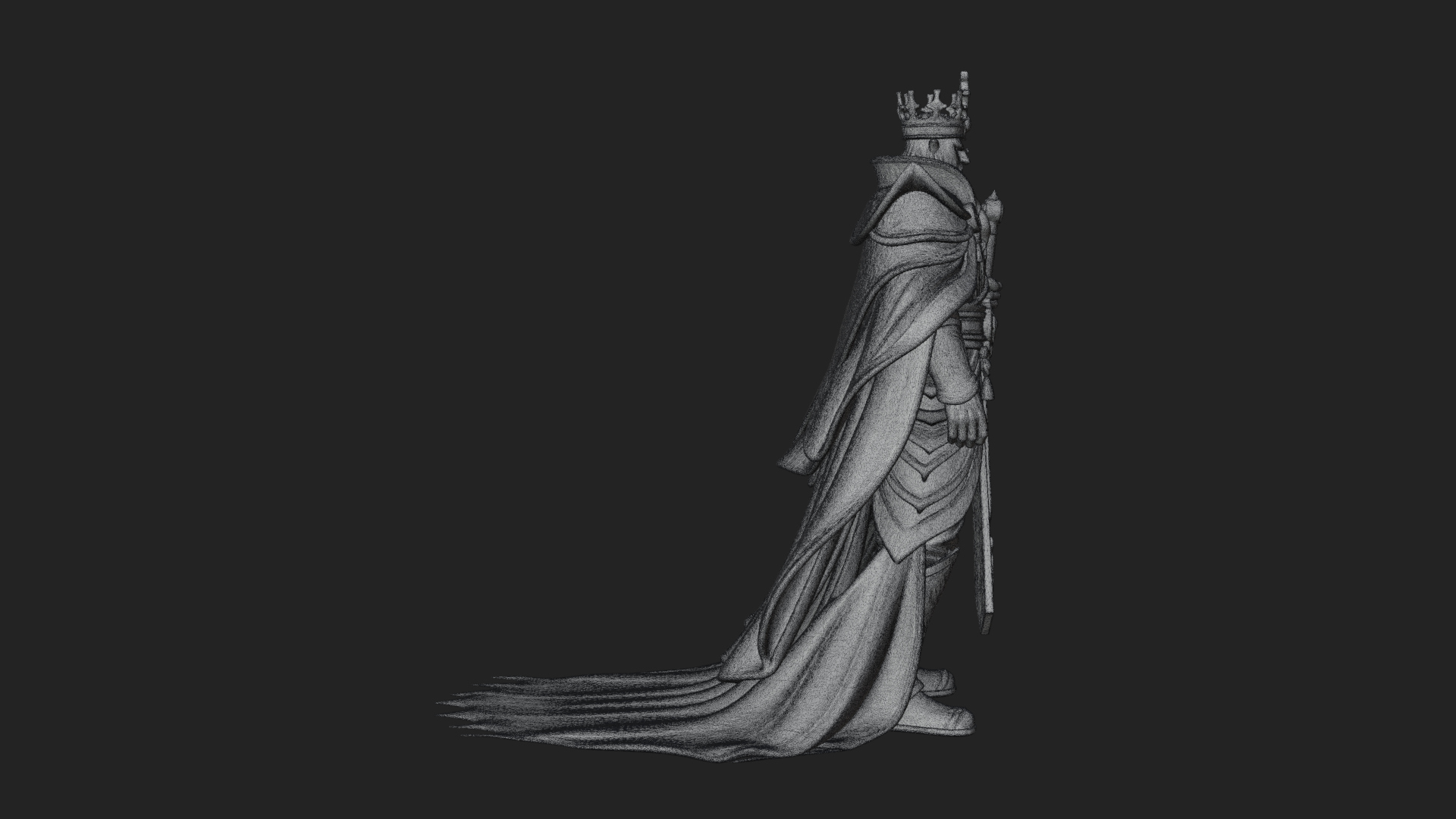 Crowned Knight King Statue Design 7 3D Print Model 3D Model