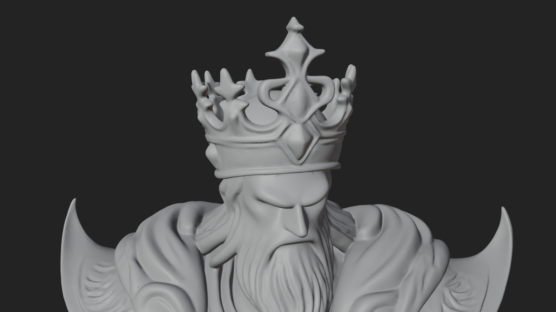 Crowned Knight King Statue Design 8 3D Print Model 3D Model