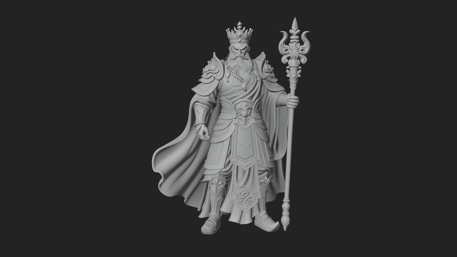 Crowned Knight King Statue Design 9 3D Print Model 3D Model