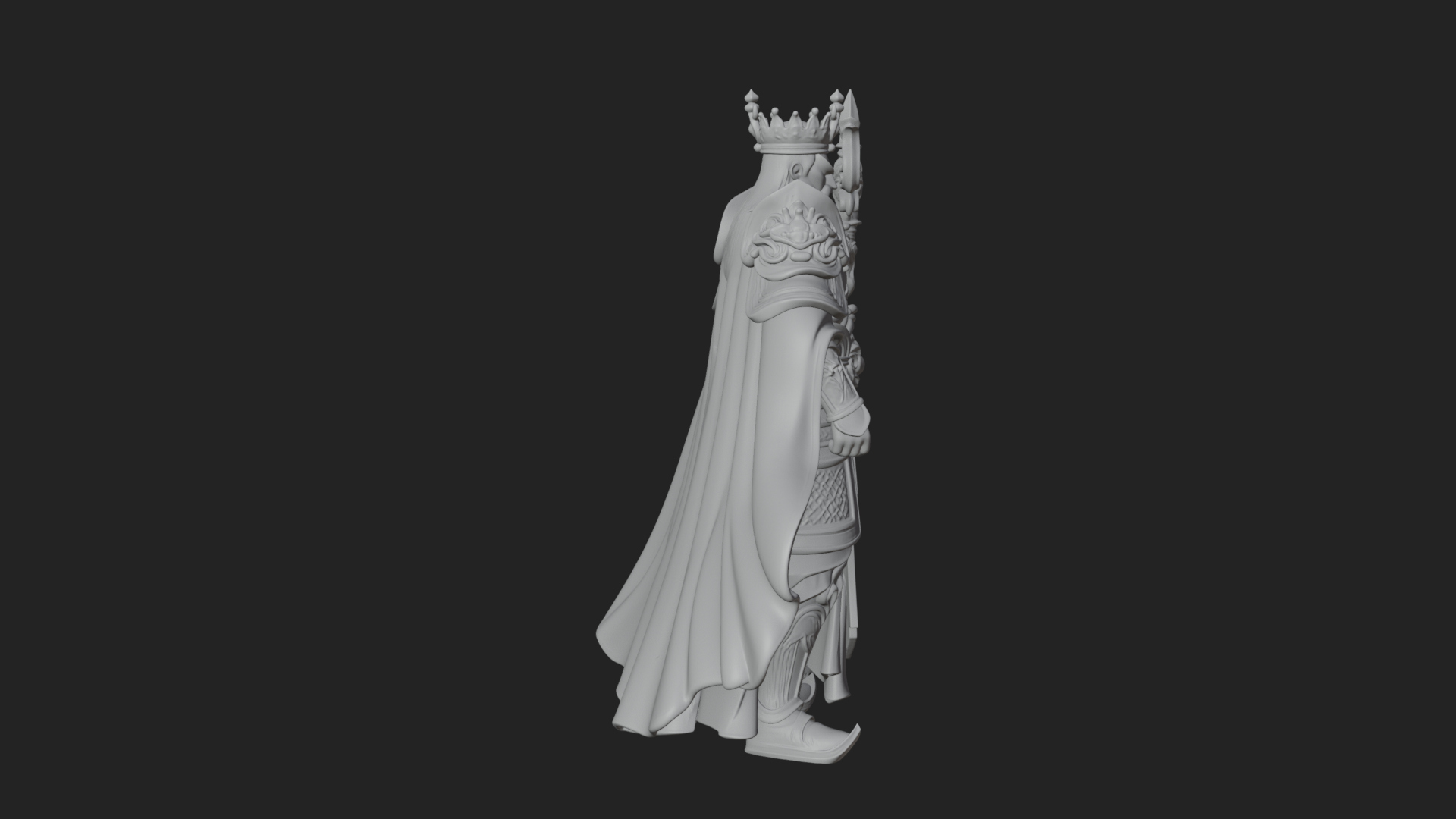Crowned Knight King Statue Design 9 3D Print Model 3D Model