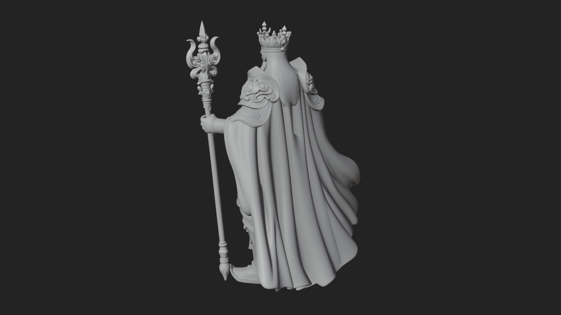 Crowned Knight King Statue Design 9 3D Print Model 3D Model