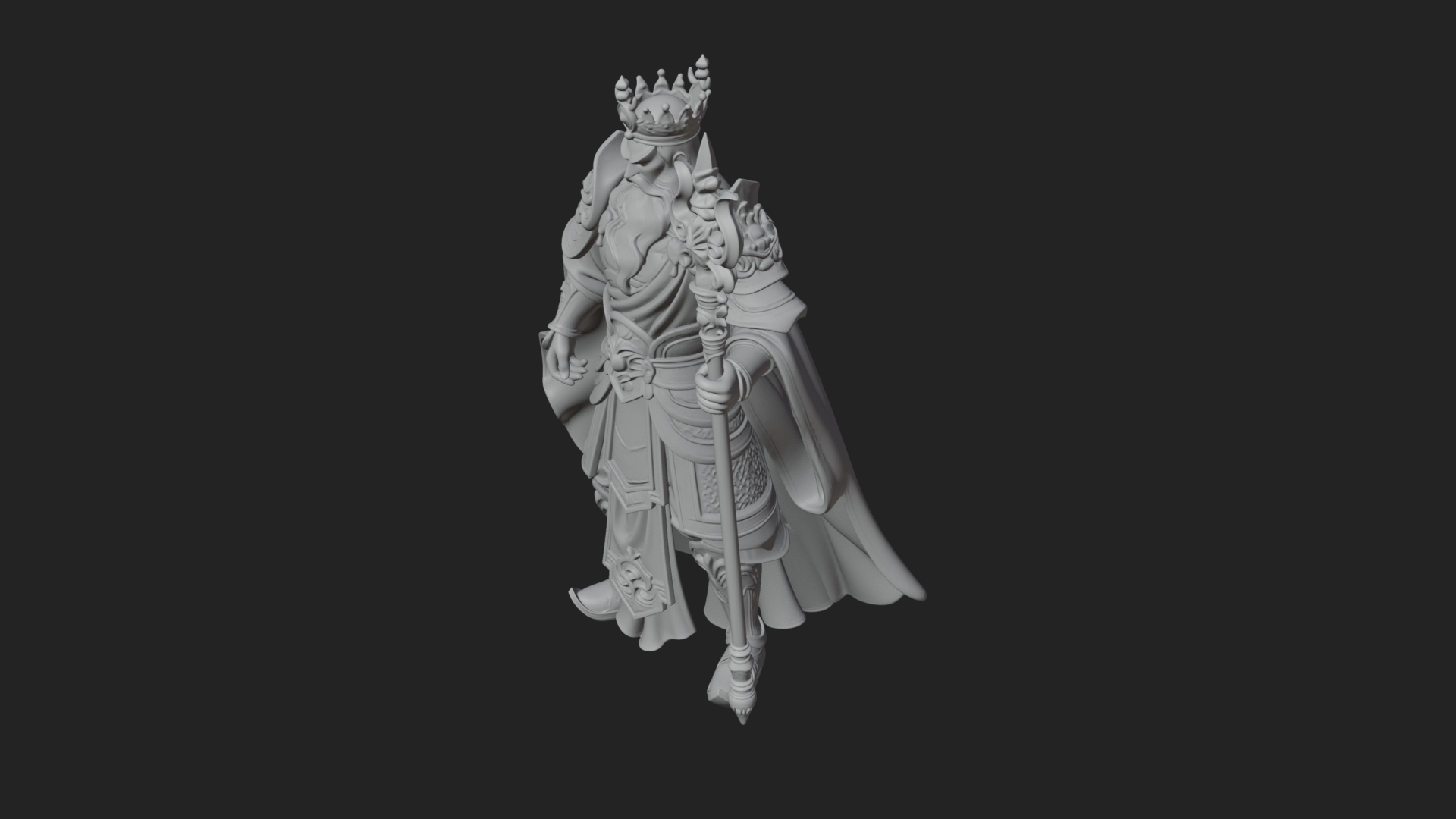 Crowned Knight King Statue Design 9 3D Print Model 3D Model