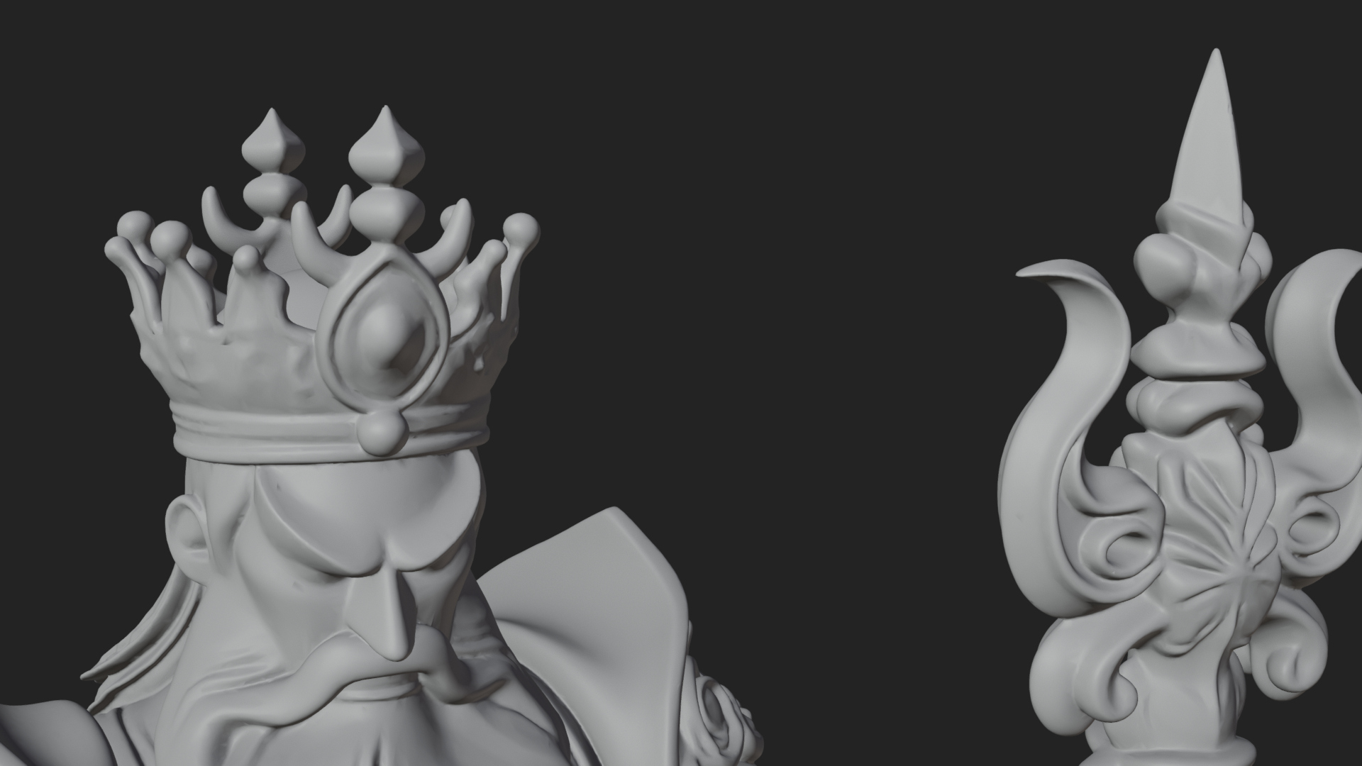Crowned Knight King Statue Design 9 3D Print Model 3D Model