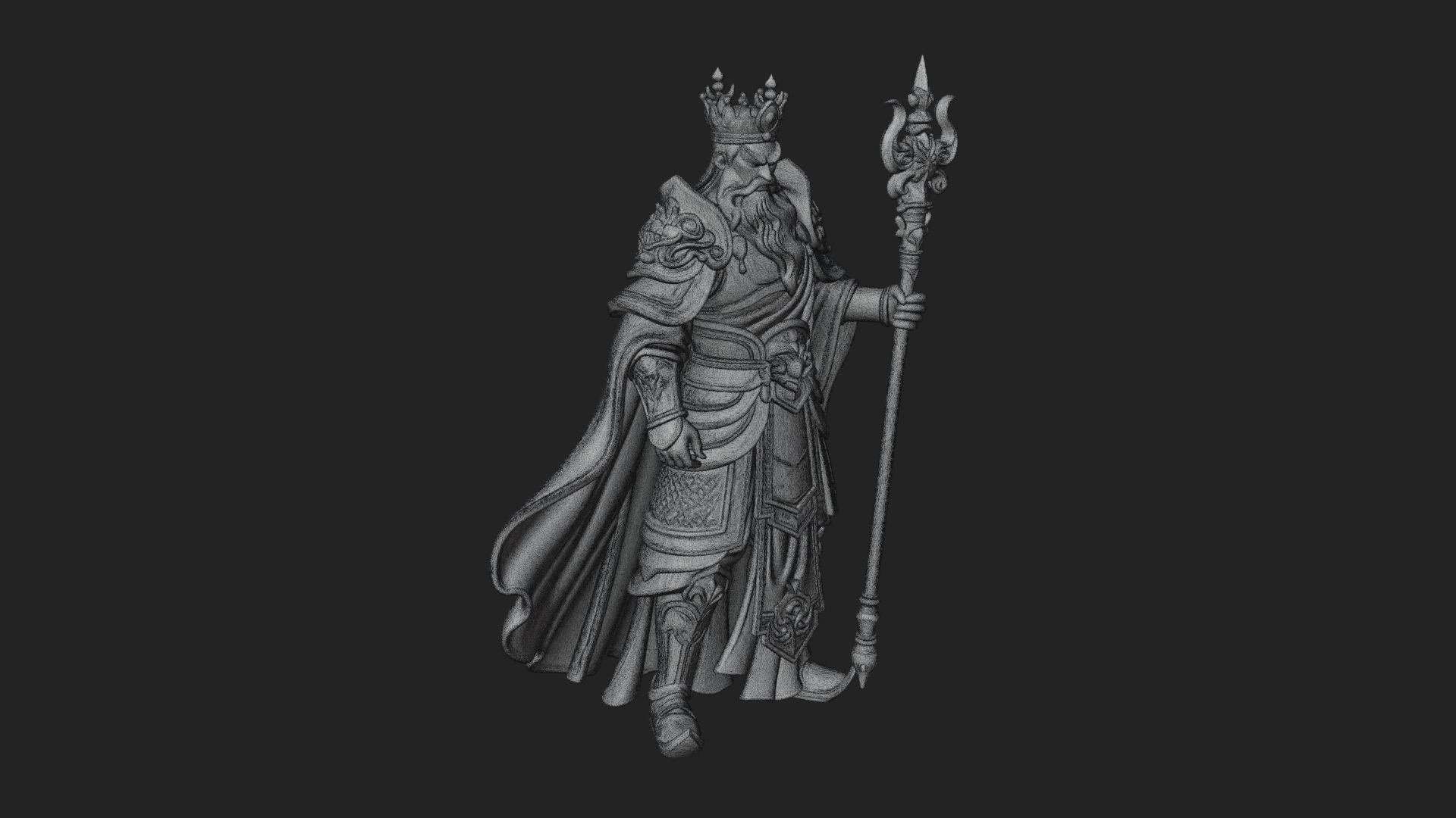 Crowned Knight King Statue Design 9 3D Print Model 3D Model