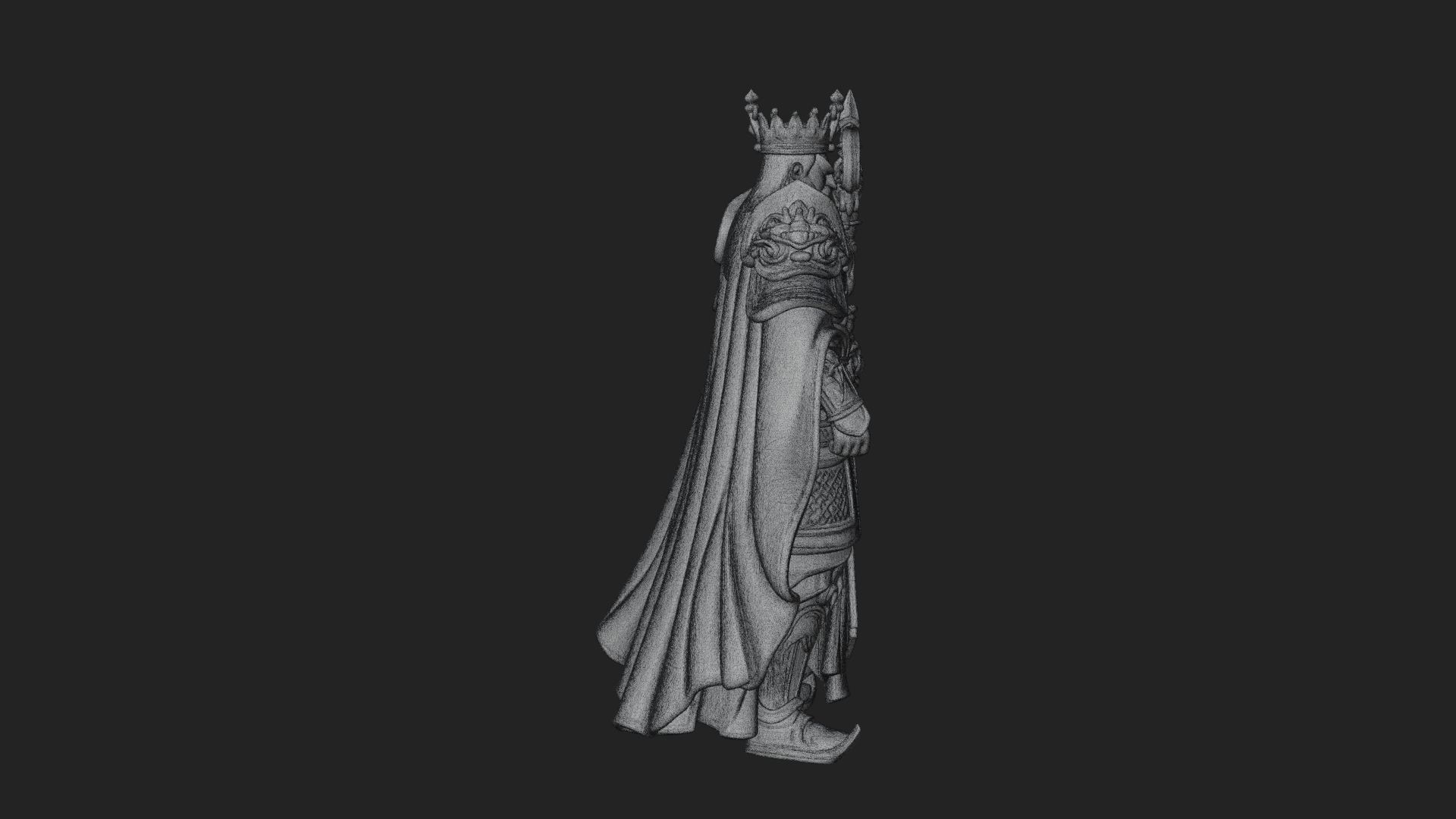 Crowned Knight King Statue Design 9 3D Print Model 3D Model