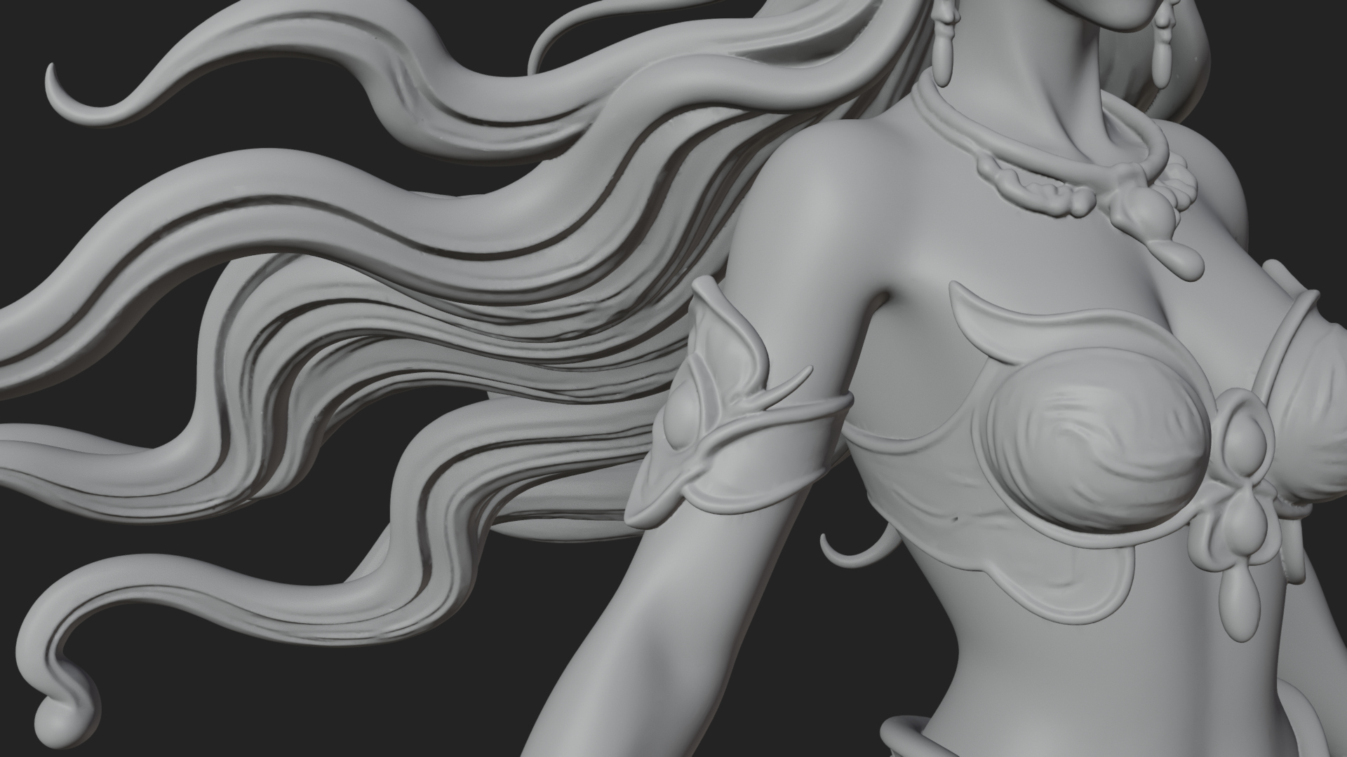 Crowned Mermaid Statue Design 1 3D Print Model 3D Model