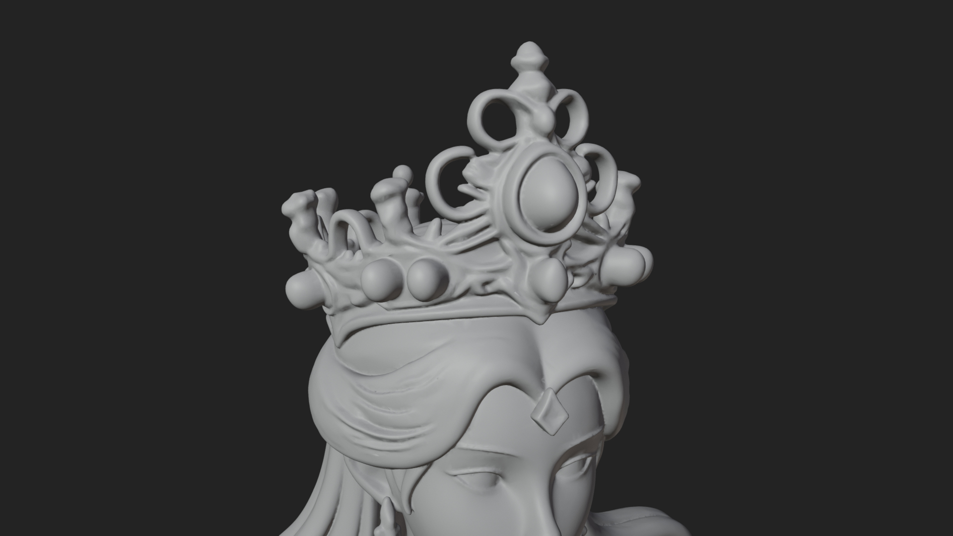 Crowned Mermaid Statue Design 2 3D Print Model 3D Model