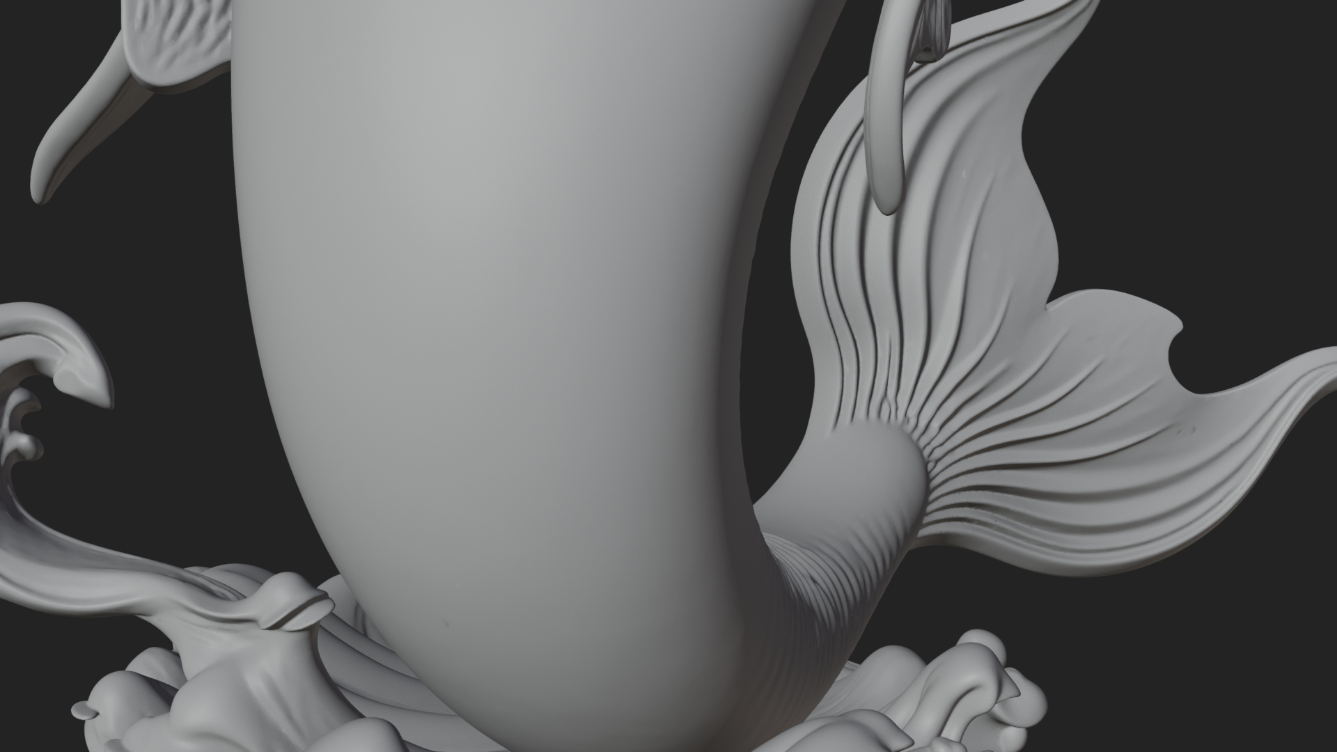 Crowned Mermaid Statue Design 2 3D Print Model 3D Model