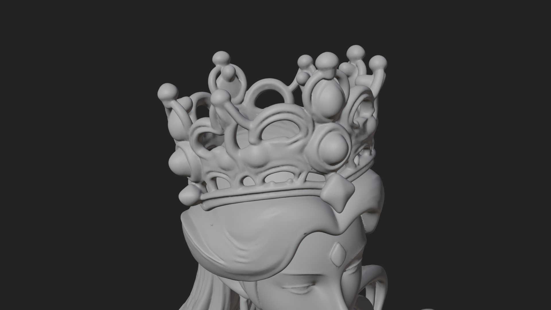 Crowned Mermaid Statue Design 3 3D Print Model 3D Model