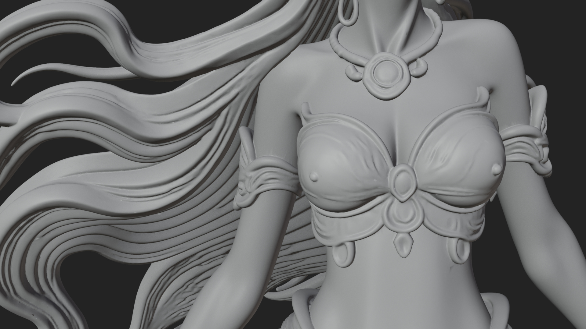 Crowned Mermaid Statue Design 3 3D Print Model 3D Model