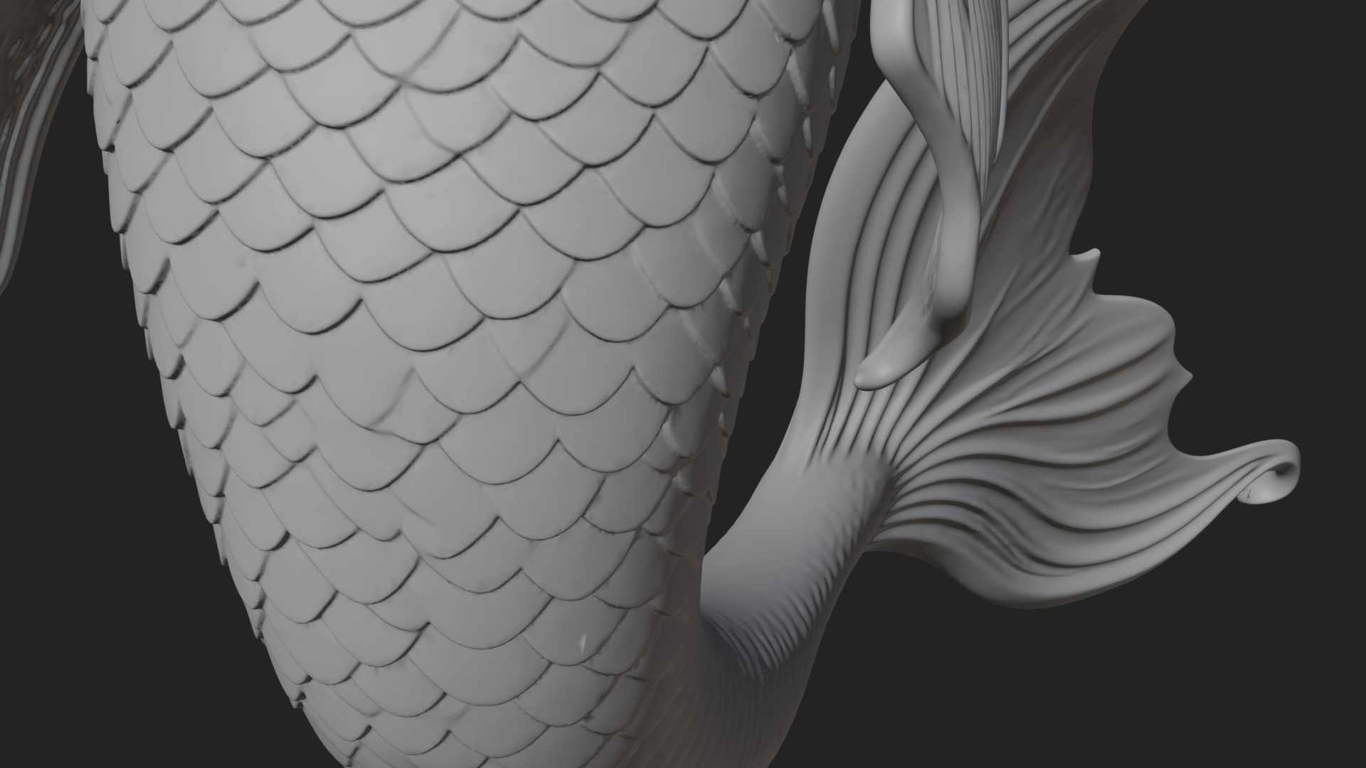 Crowned Mermaid Statue Design 3 3D Print Model 3D Model