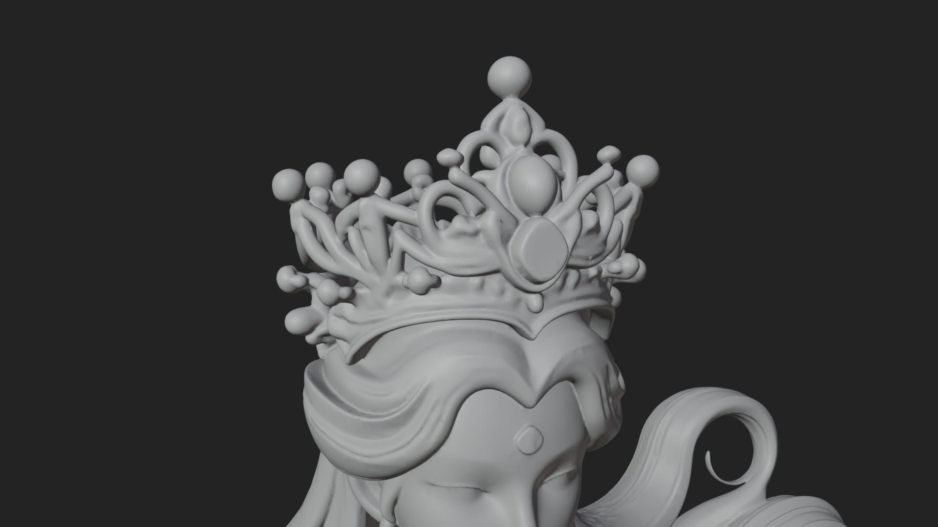 Crowned Mermaid Statue Design 4 3D Print Model 3D Model