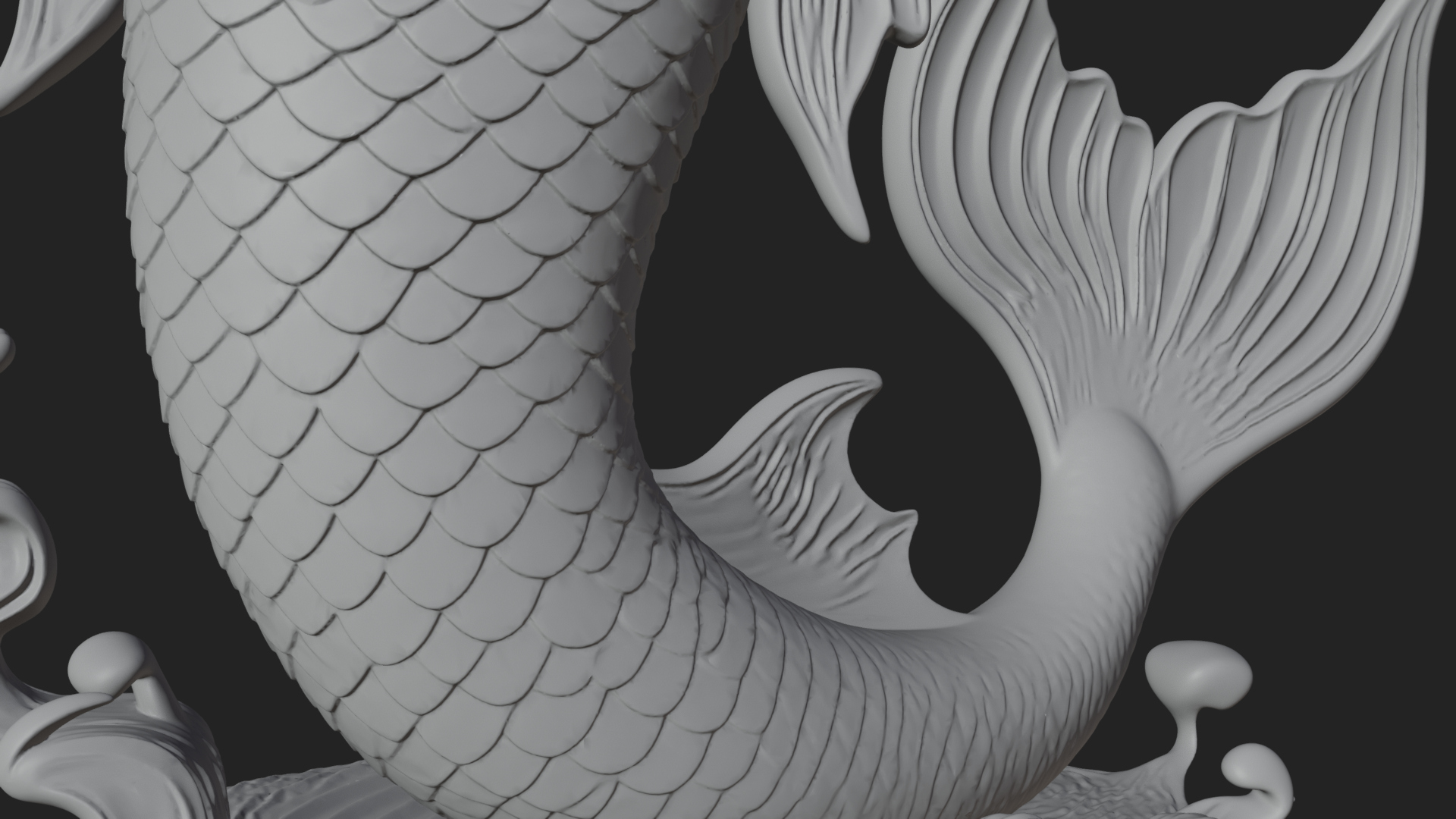 Crowned Mermaid Statue Design 4 3D Print Model 3D Model