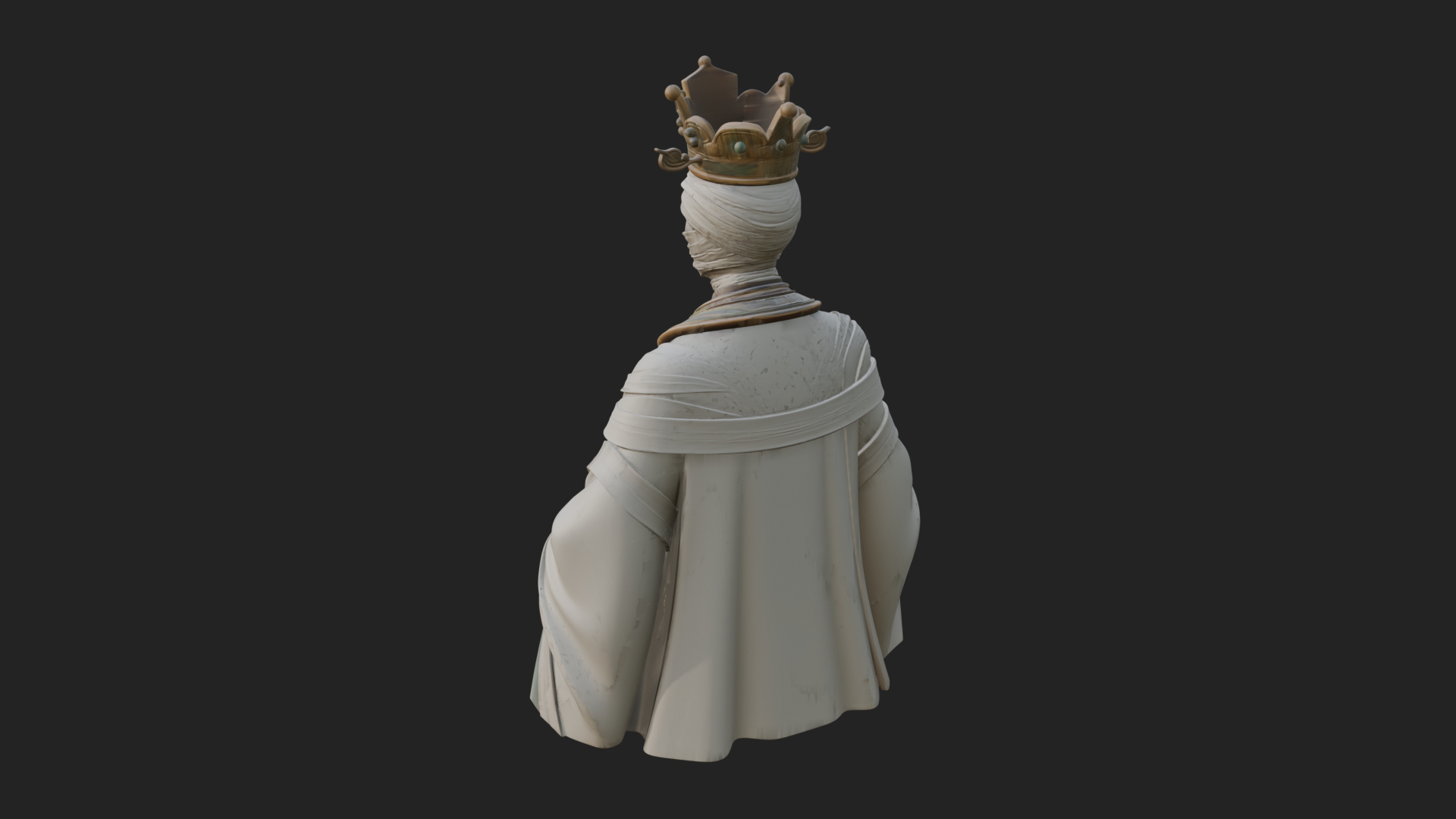 Crowned Mummy Pharaoh Statue Design 1 3D Print Model 3D Model