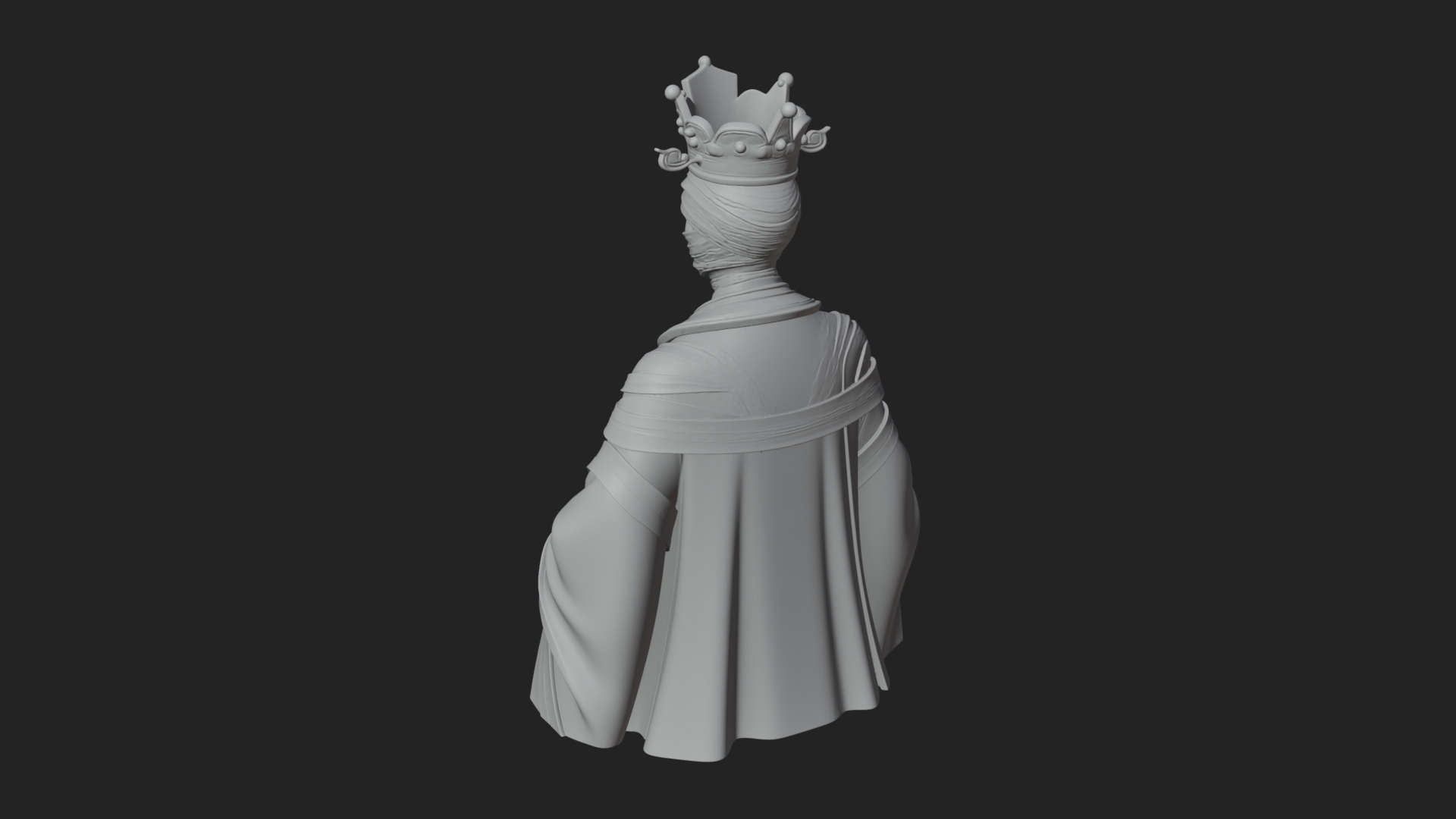 Crowned Mummy Pharaoh Statue Design 1 3D Print Model 3D Model