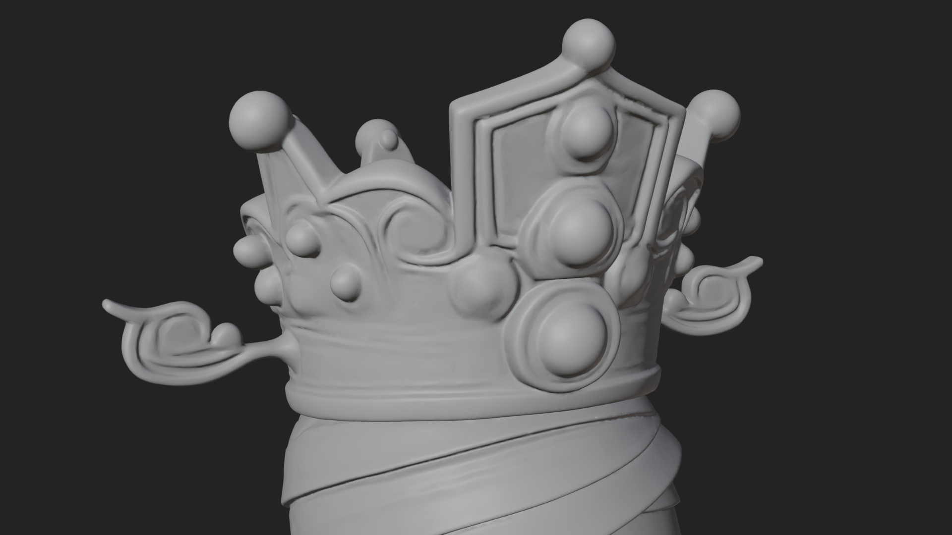 Crowned Mummy Pharaoh Statue Design 1 3D Print Model 3D Model
