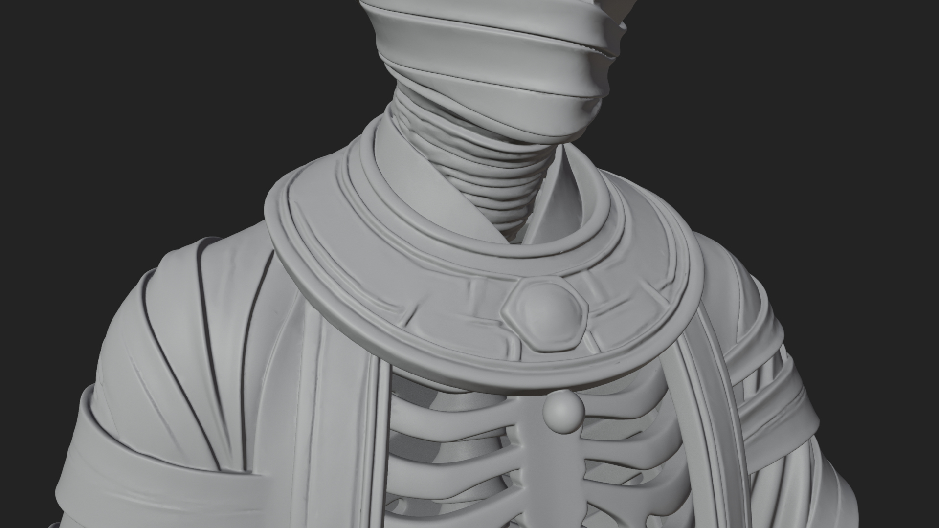 Crowned Mummy Pharaoh Statue Design 1 3D Print Model 3D Model