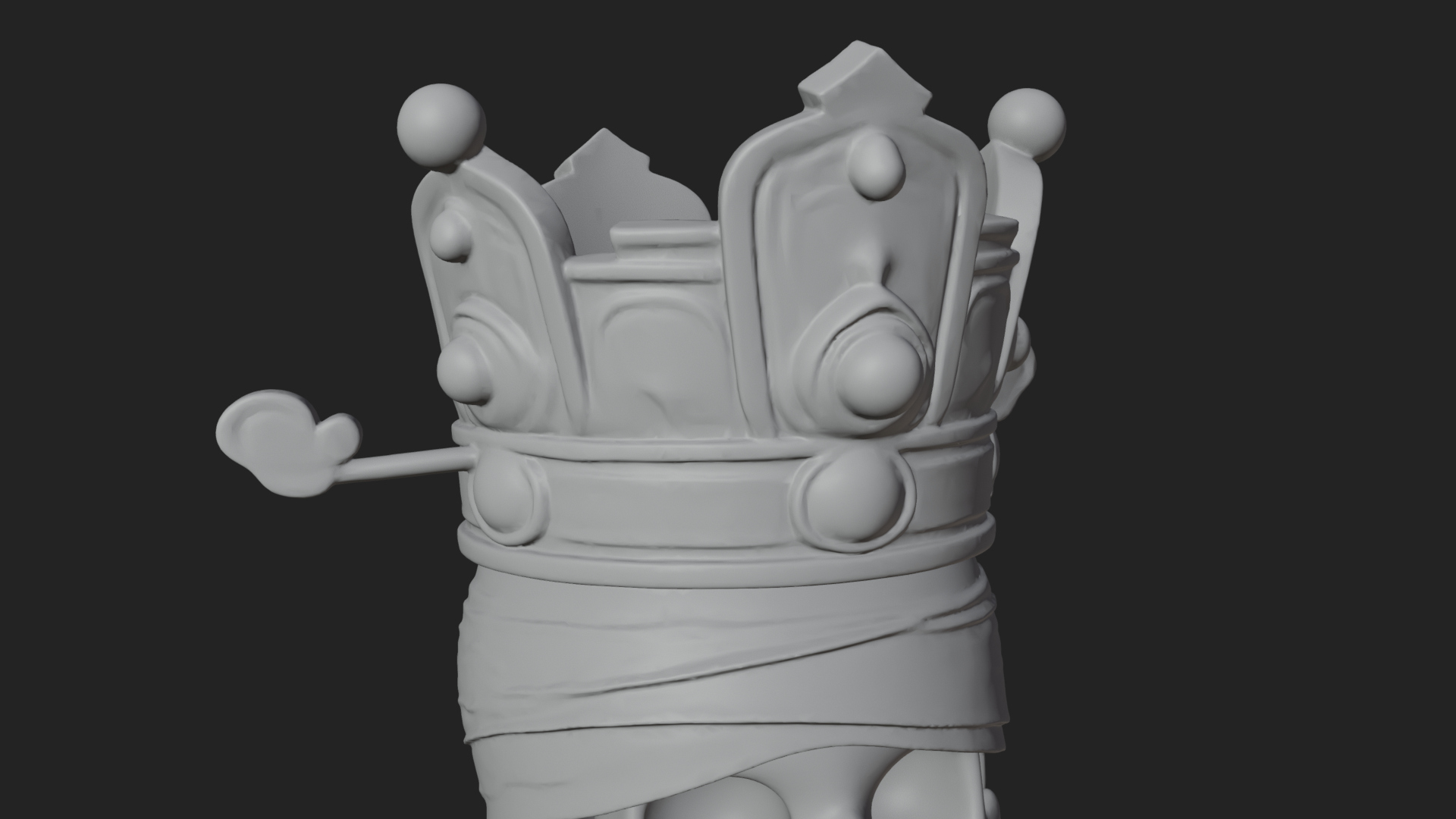 Crowned Mummy Pharaoh Statue Design 2 3D Print Model 3D Model